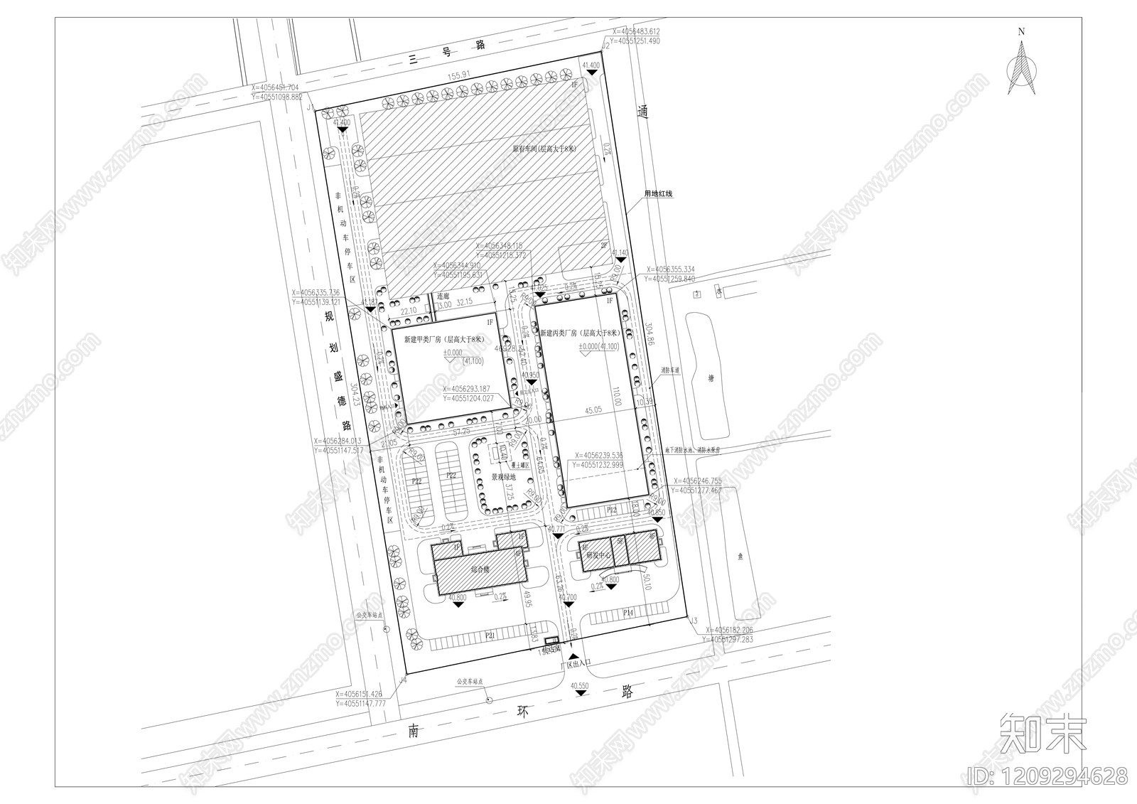 现代厂房施工图下载【ID:1209294628】