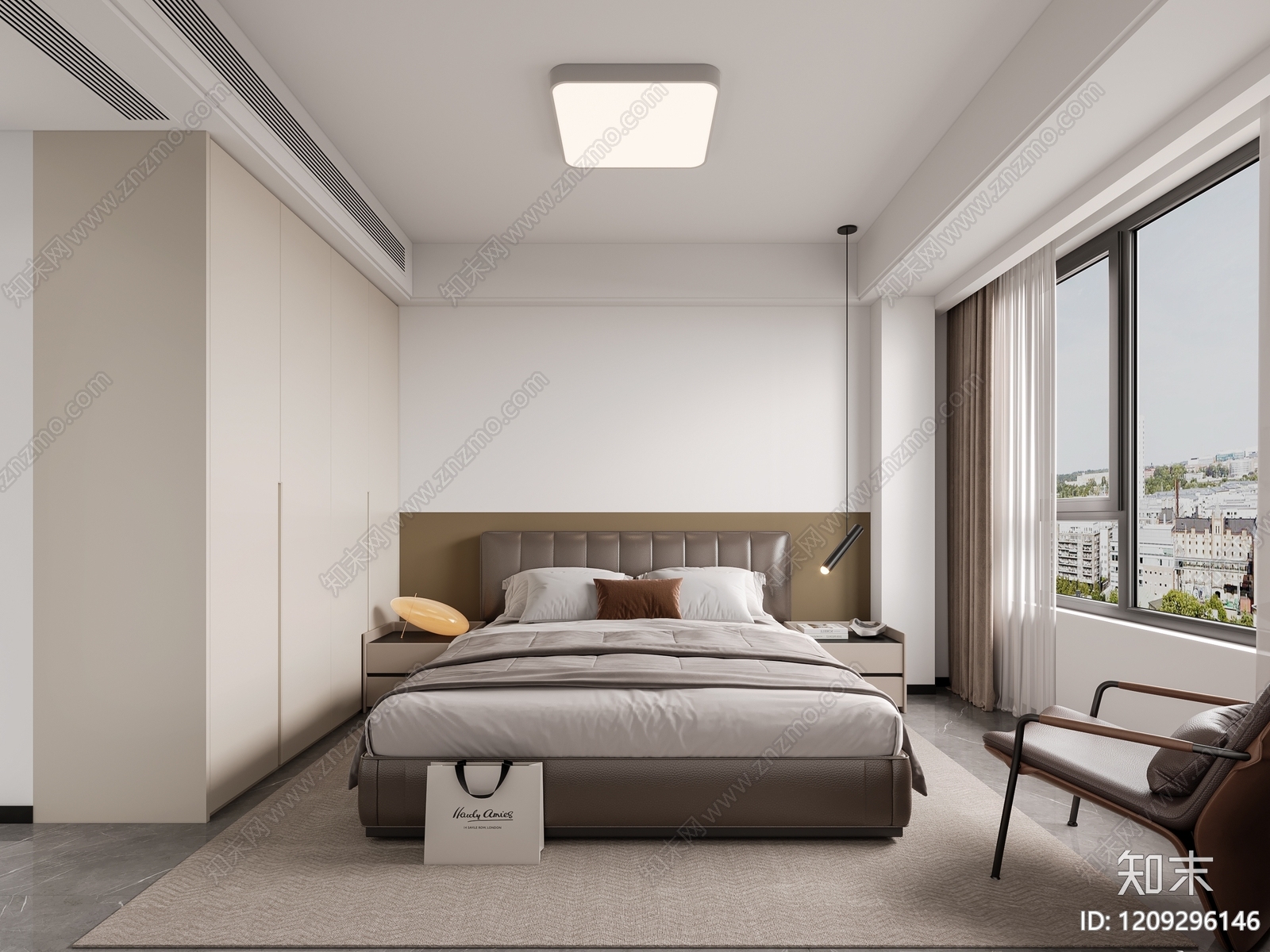 现代简约家居卧室3D模型下载【ID:1209296146】