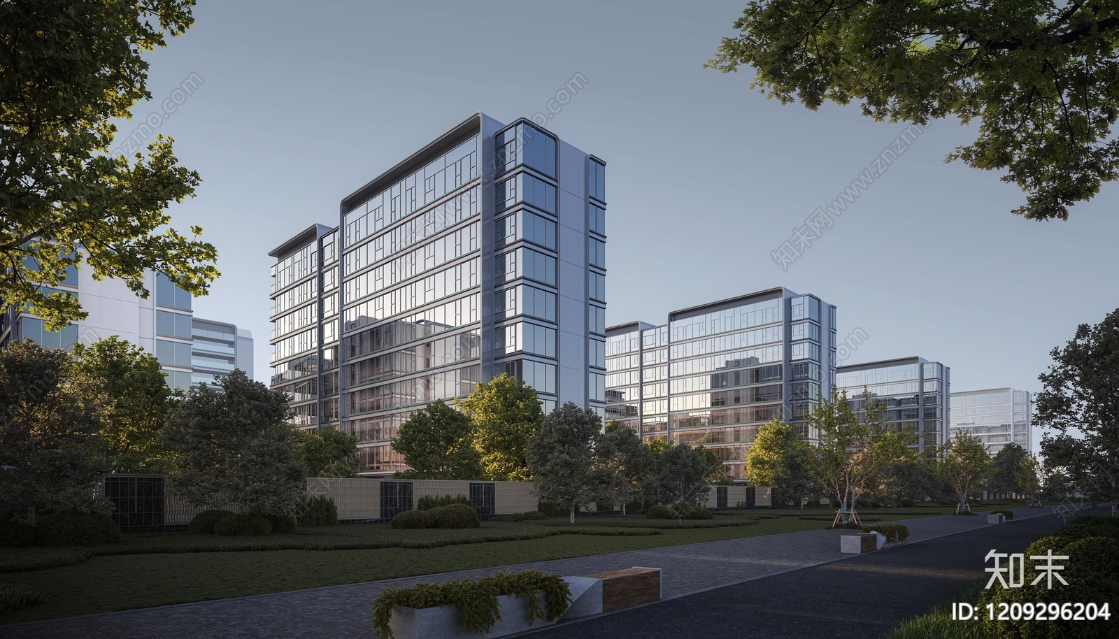 现代轻奢别墅建筑下载【ID:1209296204】