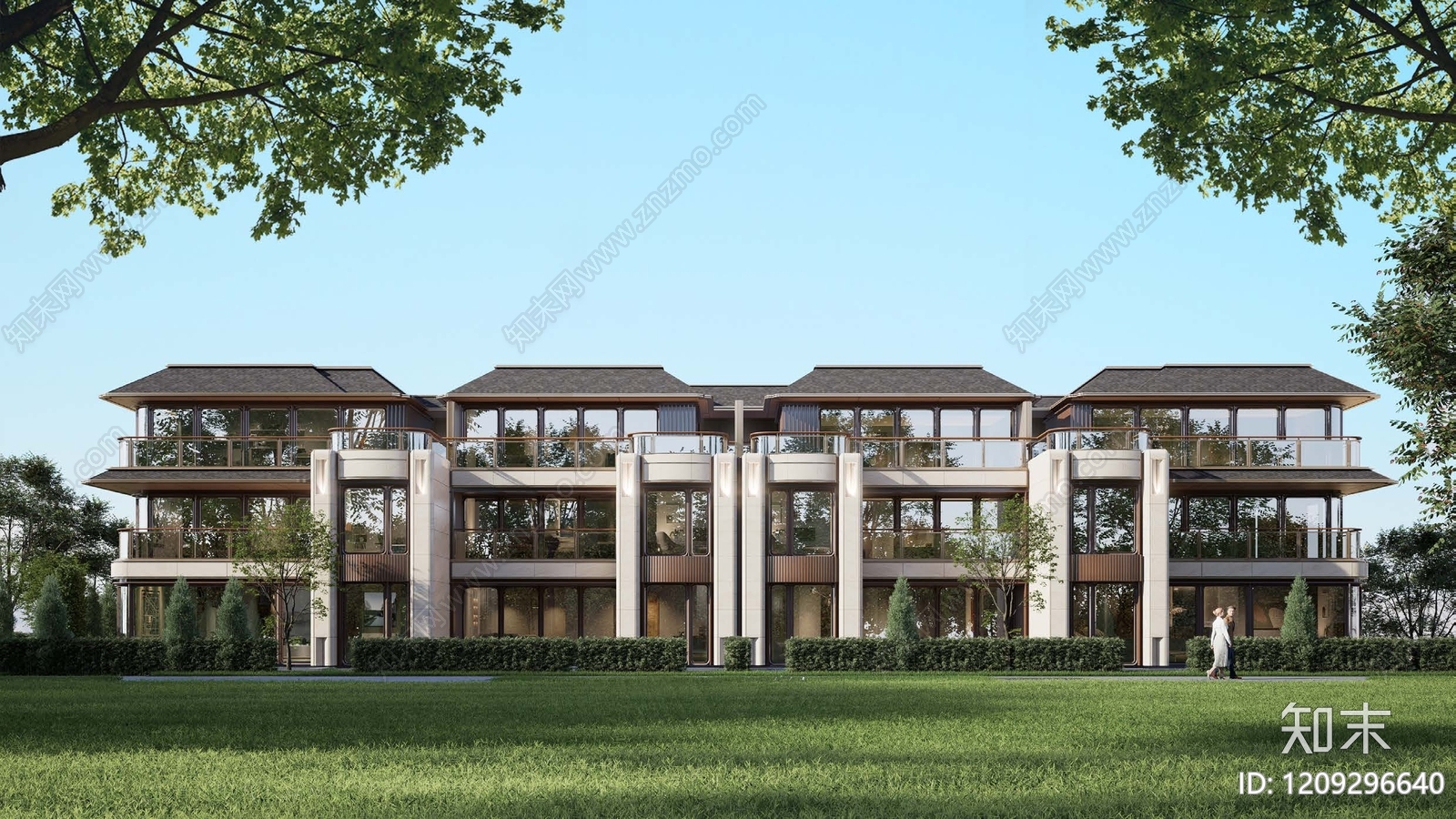 法式极简别墅建筑下载【ID:1209296640】