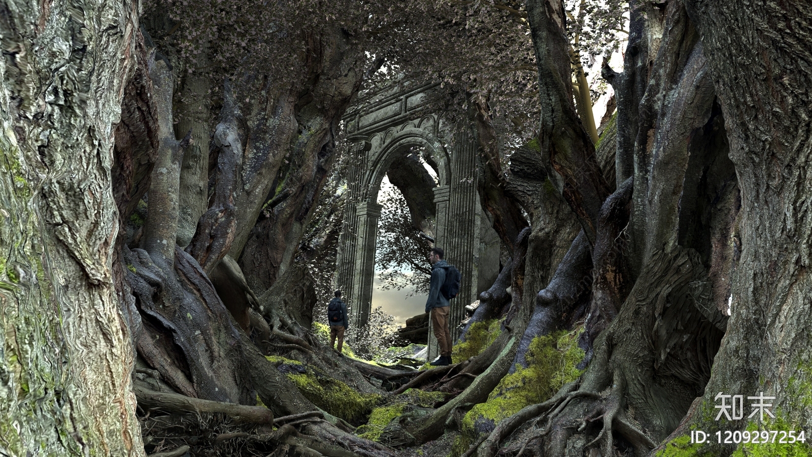 魔幻现实主义景观景观廊道3D模型下载【ID:1209297254】