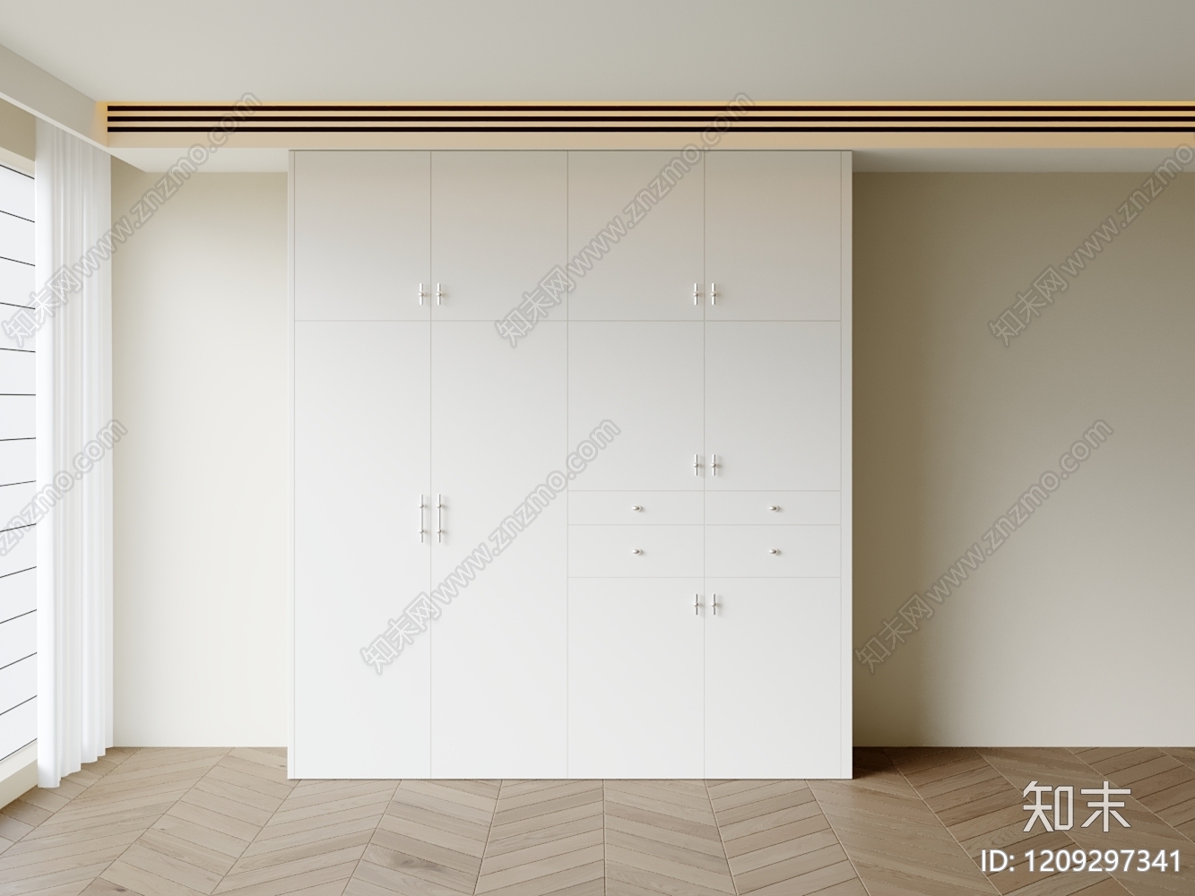 极简衣柜3D模型下载【ID:1209297341】