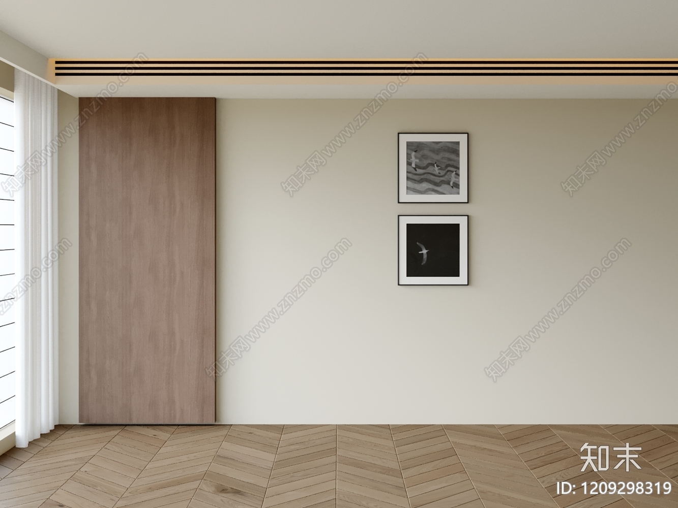 极简床头背景墙3D模型下载【ID:1209298319】