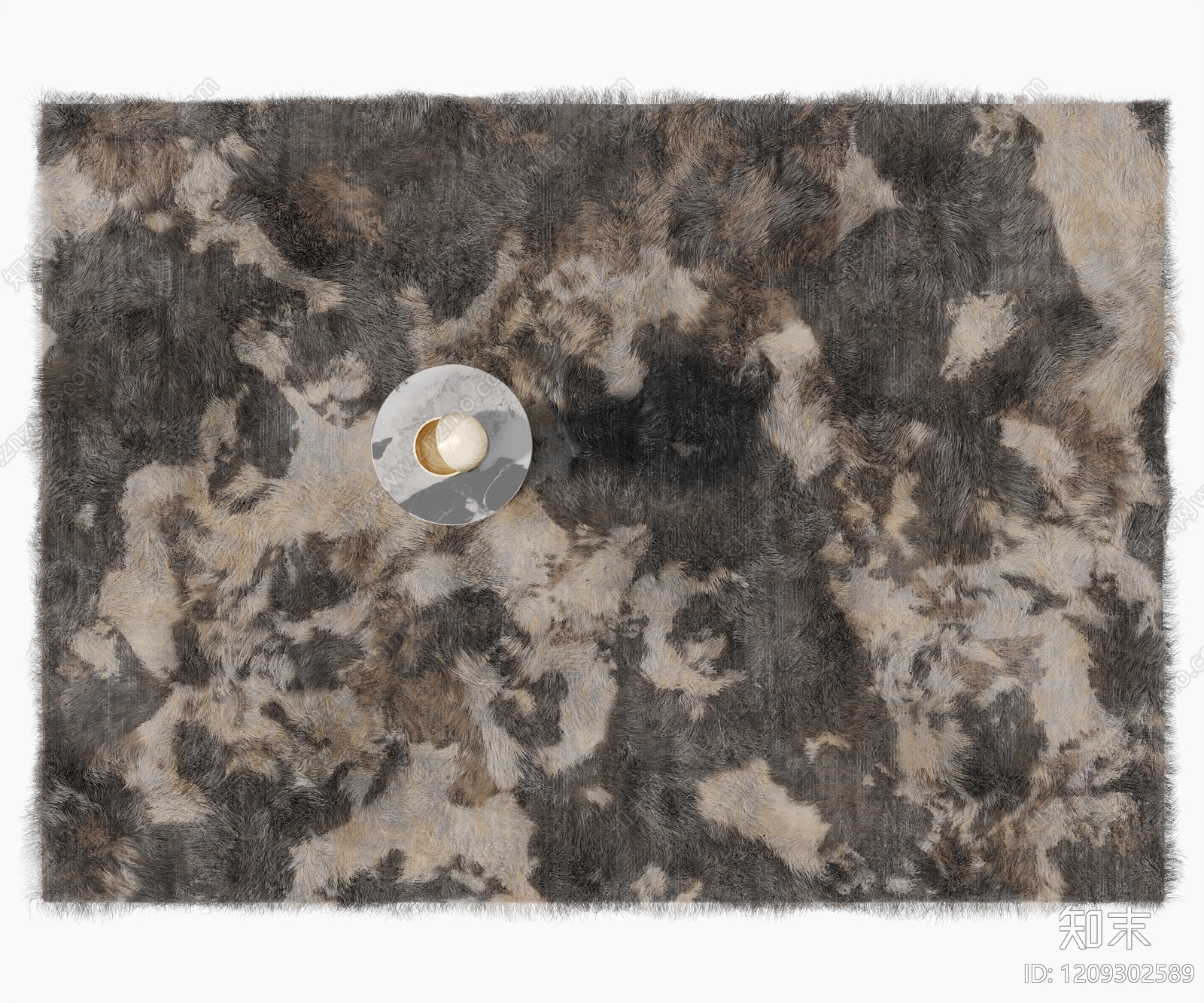 侘寂毛绒地毯3D模型下载【ID:1209302589】