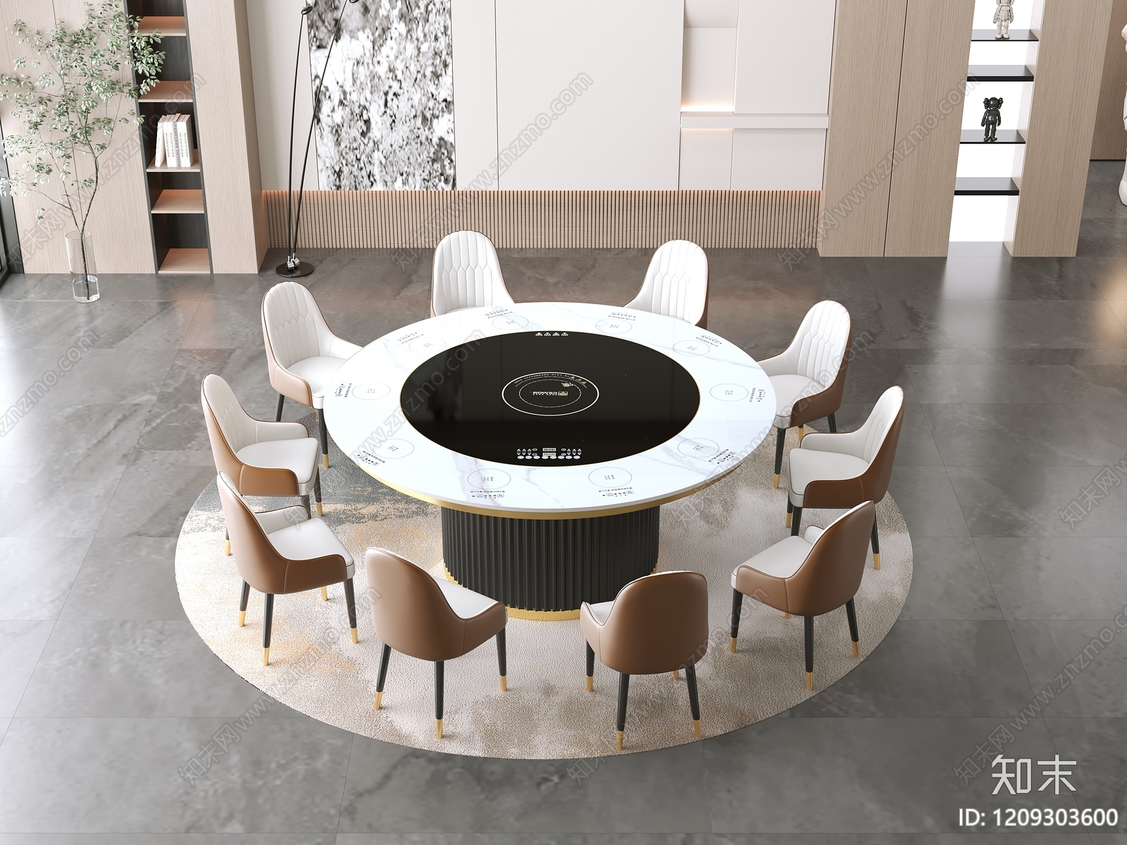 现代简约餐桌椅3D模型下载【ID:1209303600】