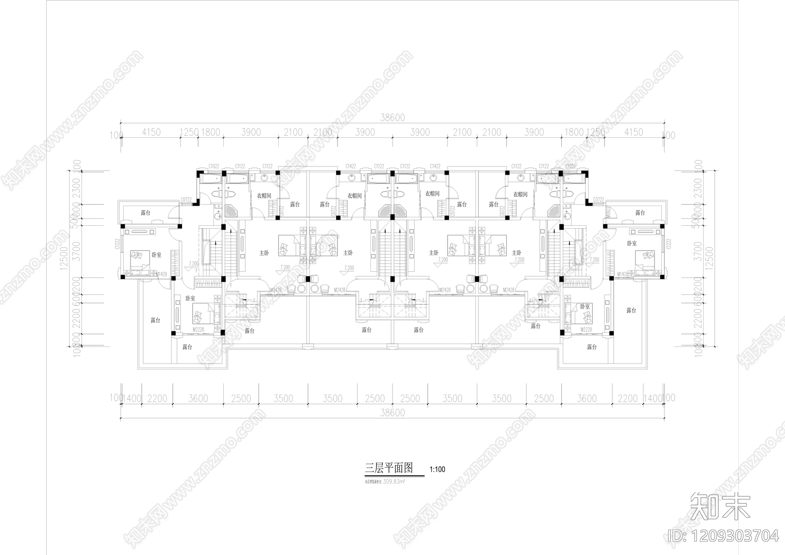 联排住宅施工图下载【ID:1209303704】