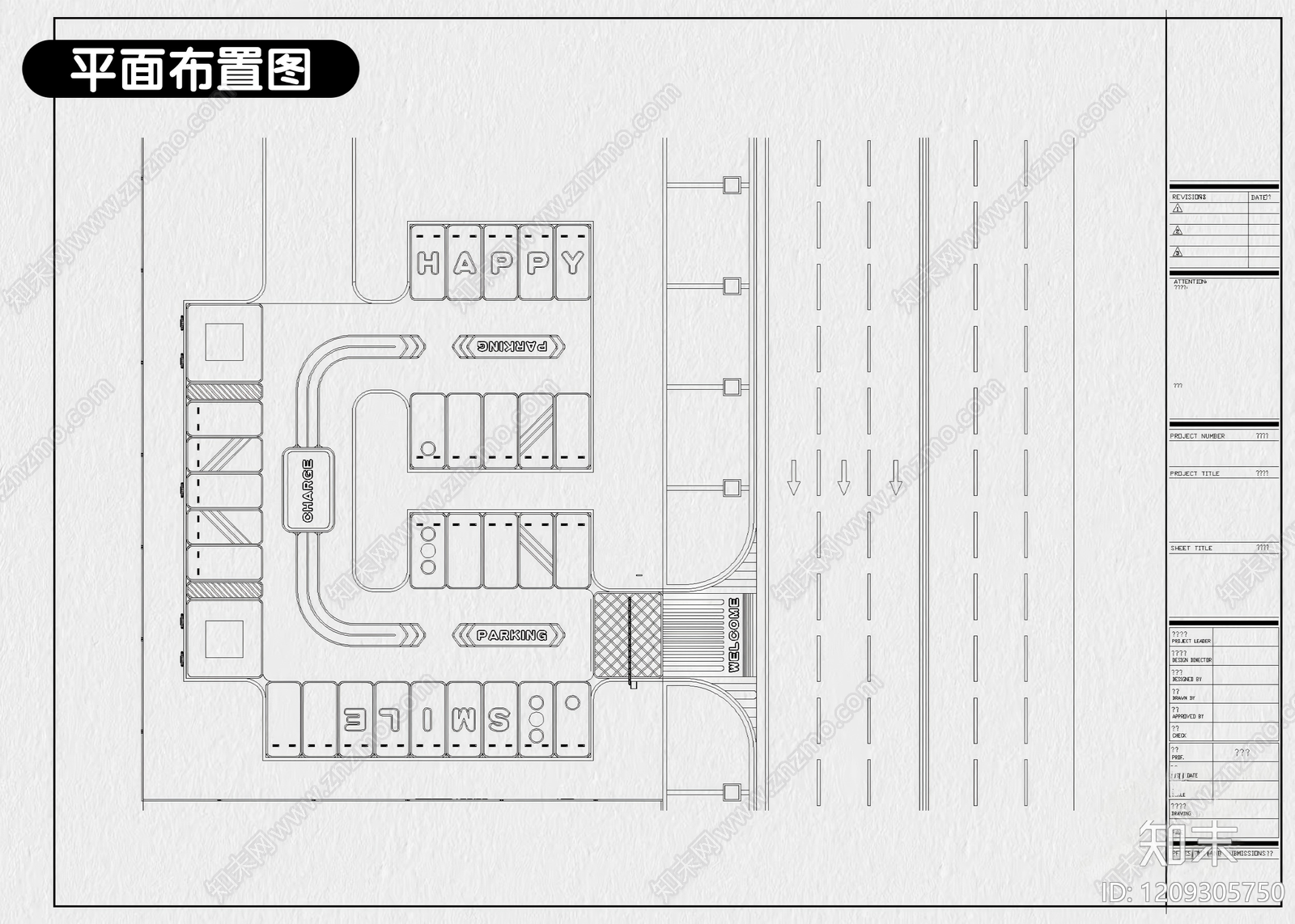 6套户外停车场景观生态停车场CAD图纸附效果图cad施工图下载【ID:1209305750】