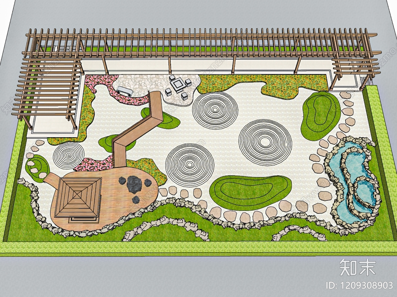 现代口袋公园SU模型下载【ID:1209308903】