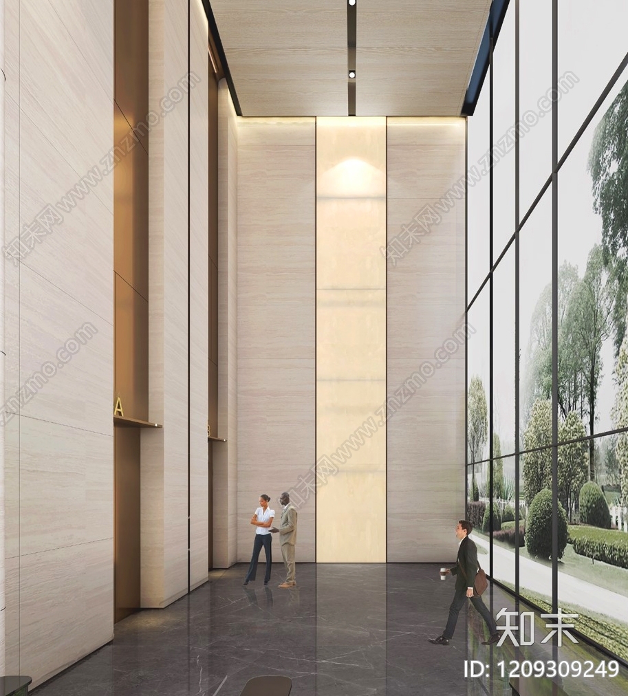 办公大堂cad施工图下载【ID:1209309249】