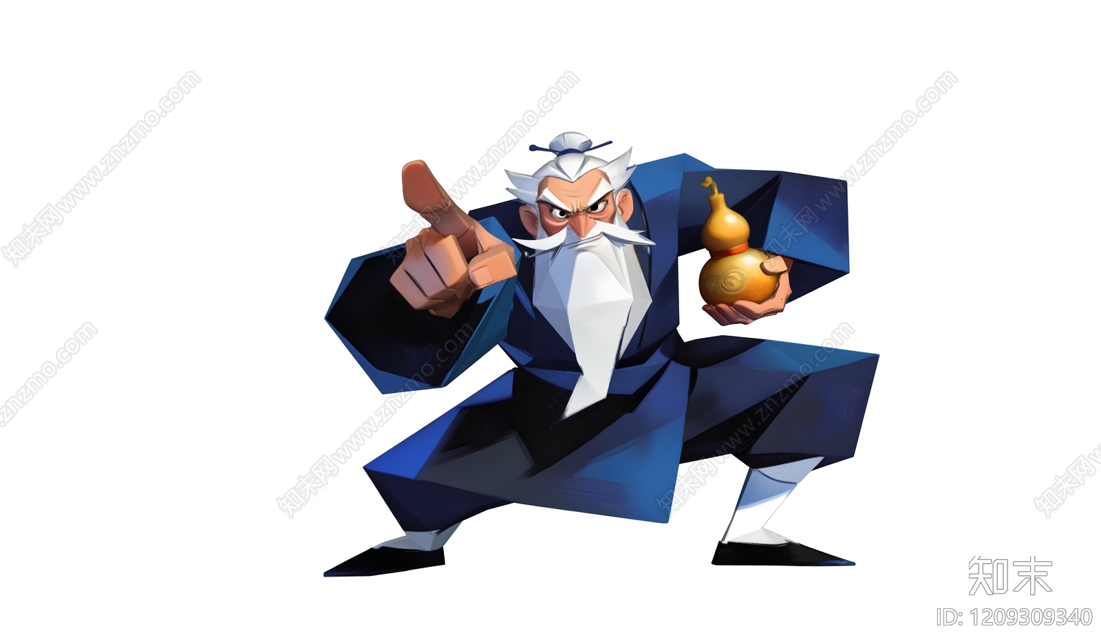 新中式虚拟人物3D模型下载【ID:1209309340】