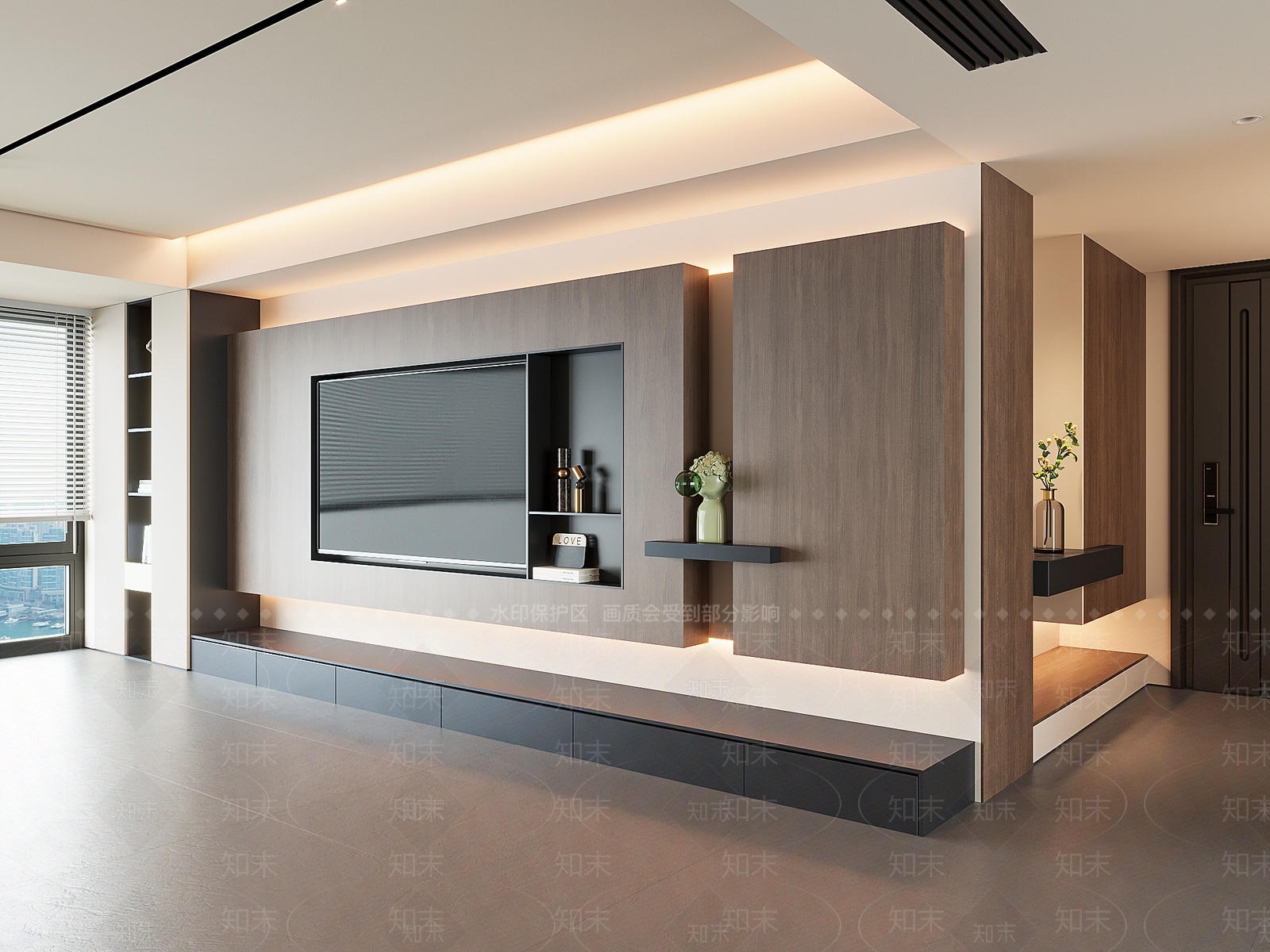电视背景墙3D模型下载【ID:1209310574】