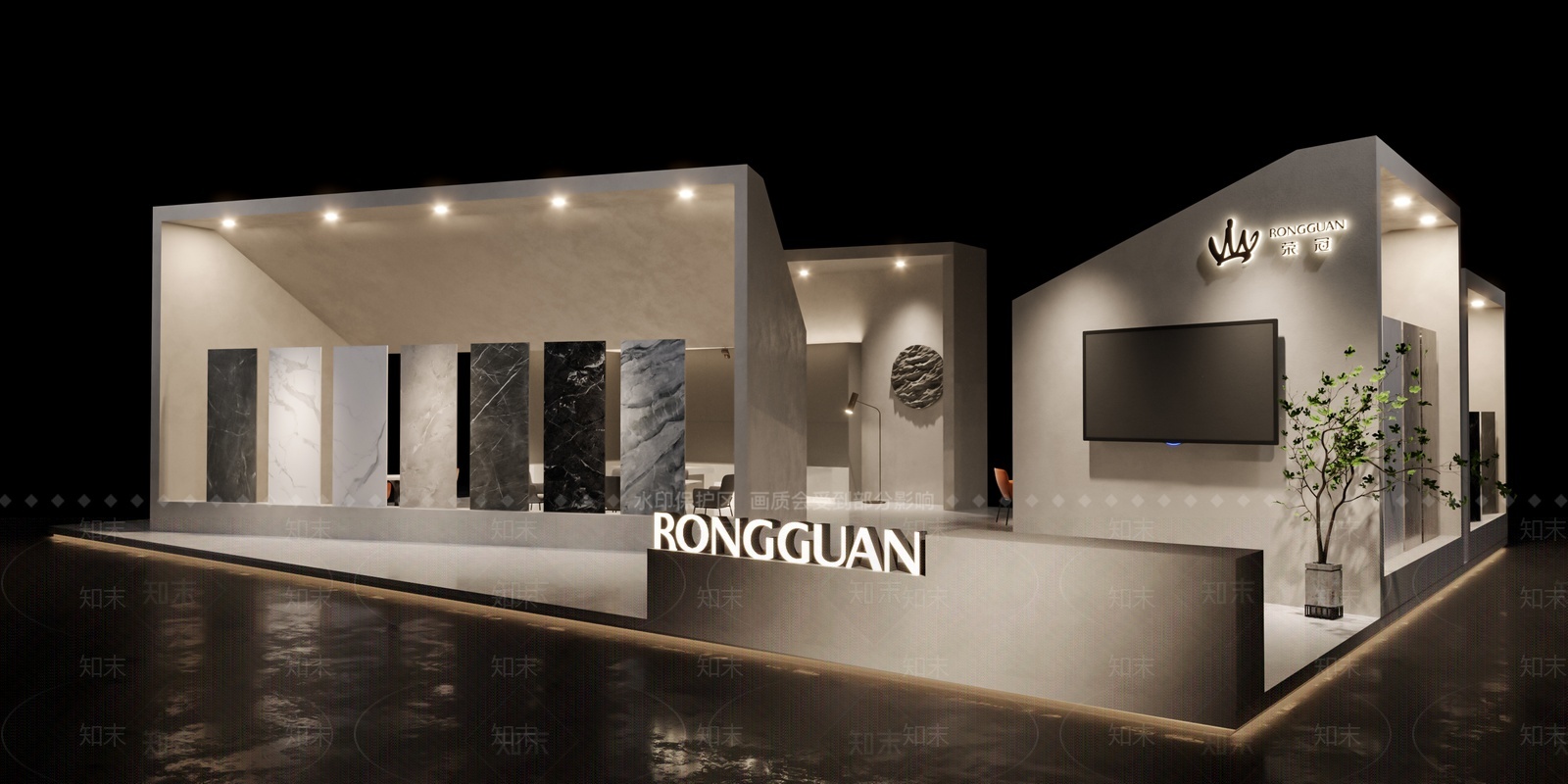 现代石材展厅3D模型下载【ID:1209311580】