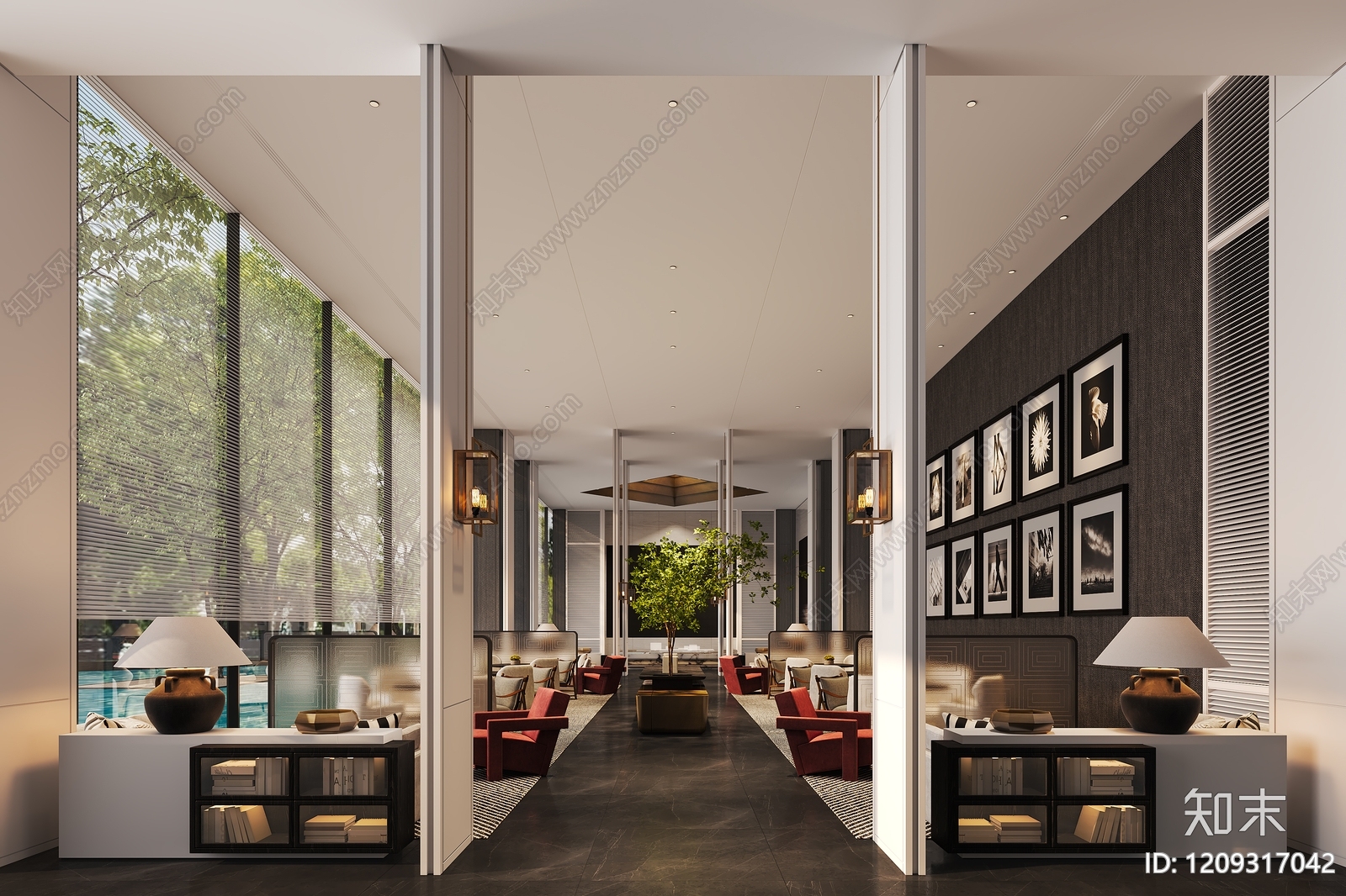 现代简约售楼处3D模型下载【ID:1209317042】