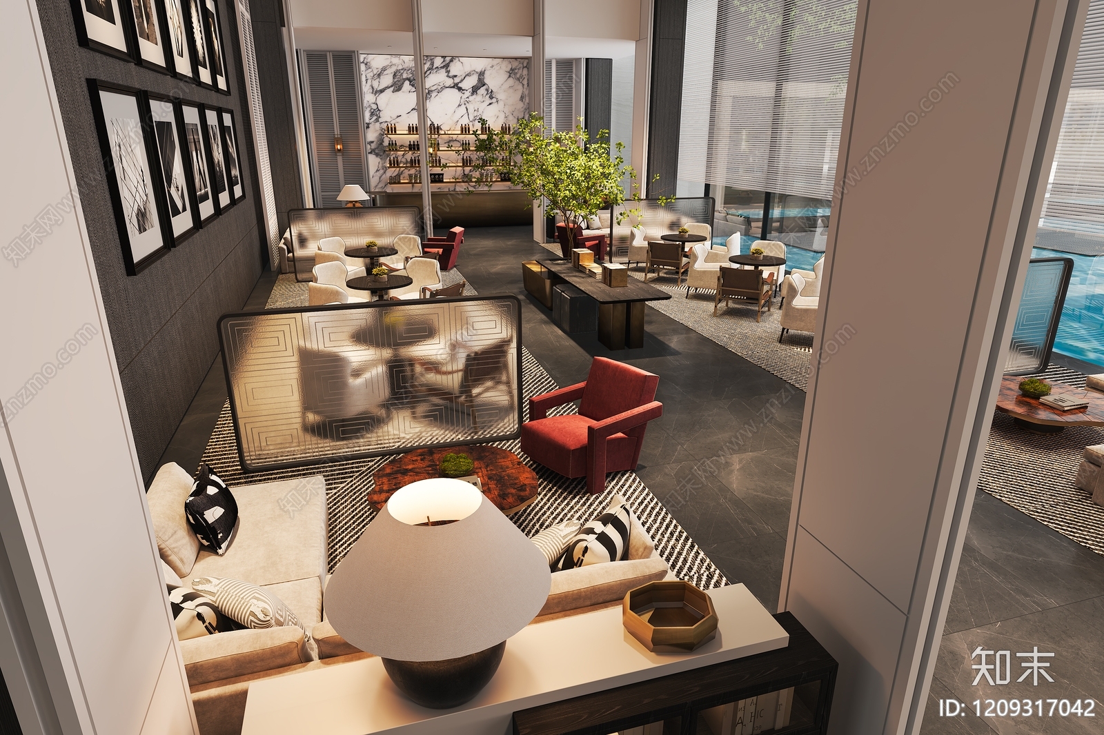 现代简约售楼处3D模型下载【ID:1209317042】
