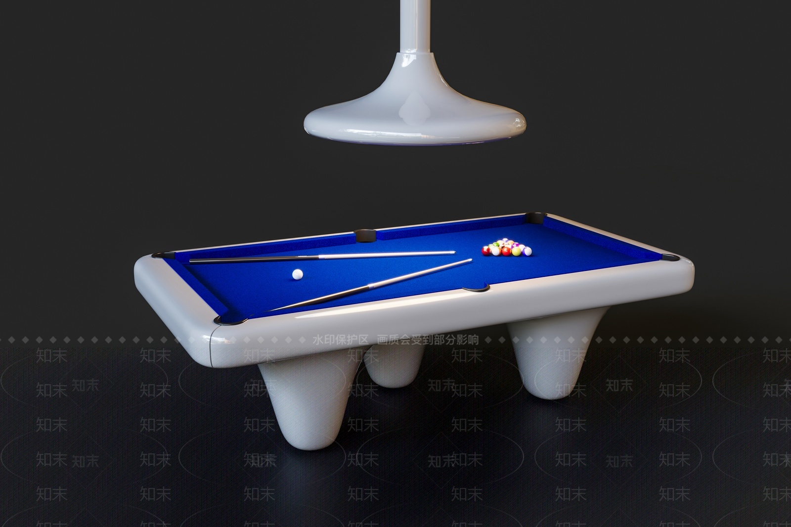 现代时尚台球桌3D模型下载【ID:1209317851】