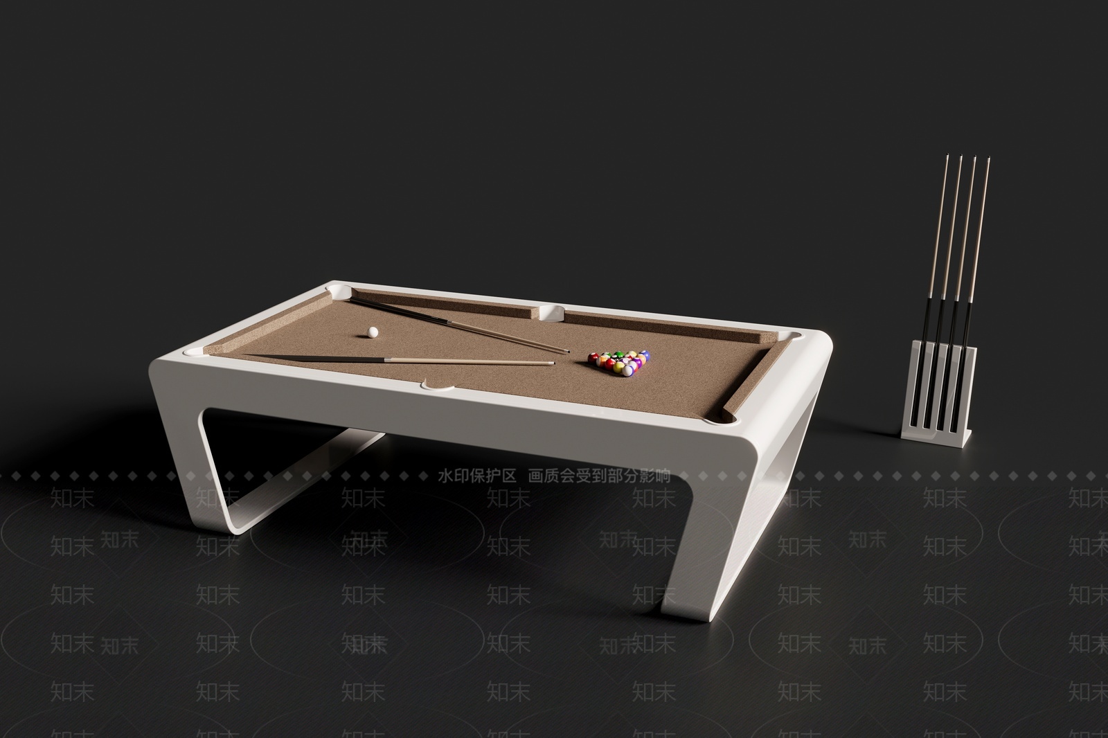 现代时尚台球桌3D模型下载【ID:1209318784】