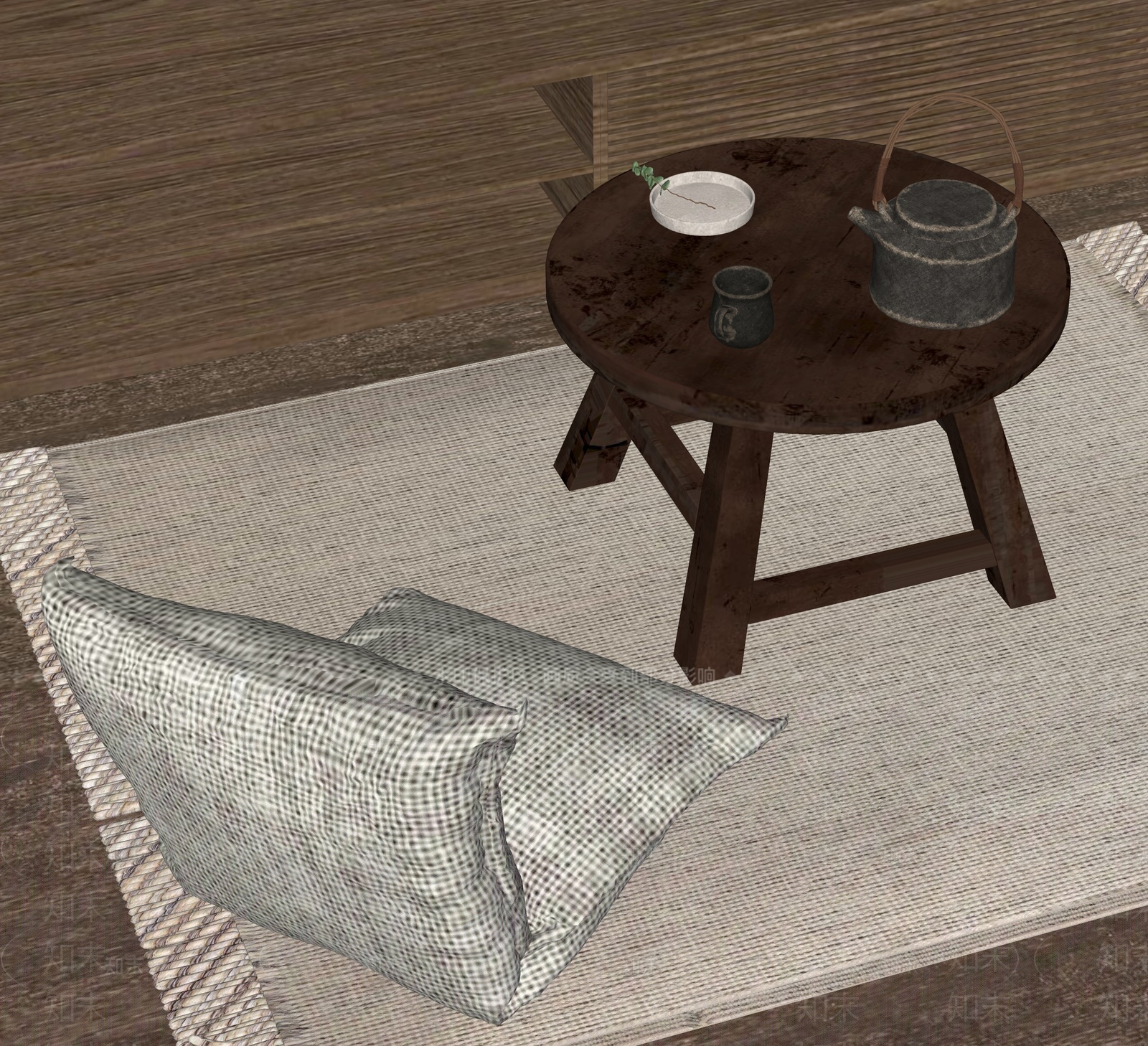 侘寂茶台SU模型下载【ID:1209330673】