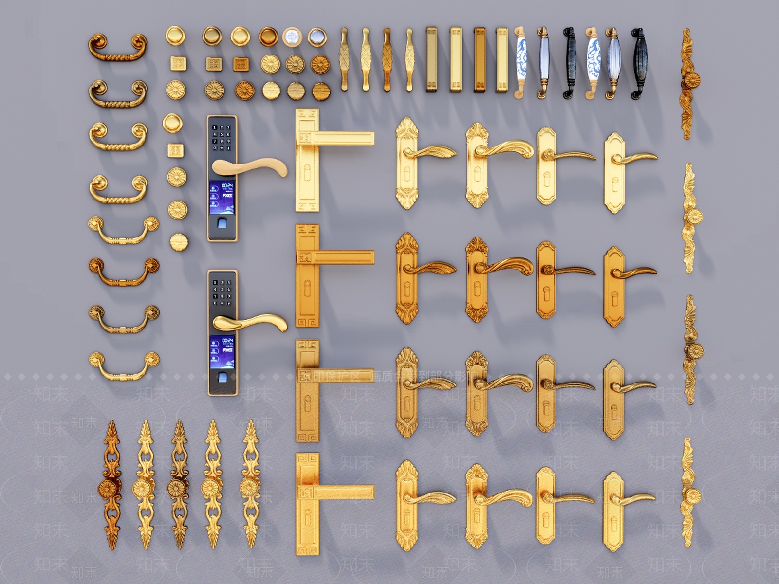 欧式门把手SU模型下载【ID:1209331221】