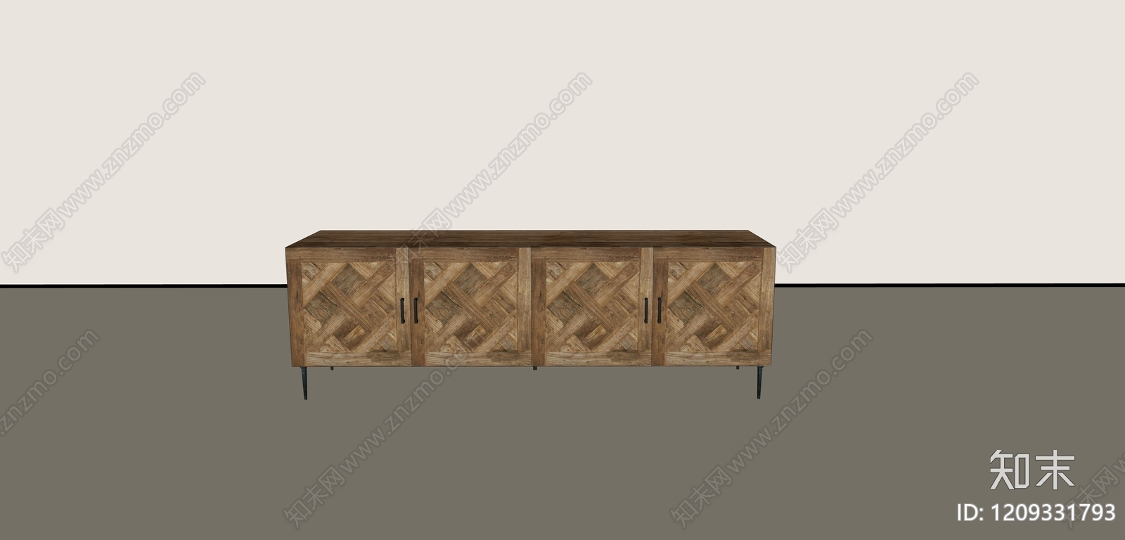 中古轻奢电视柜SU模型下载【ID:1209331793】