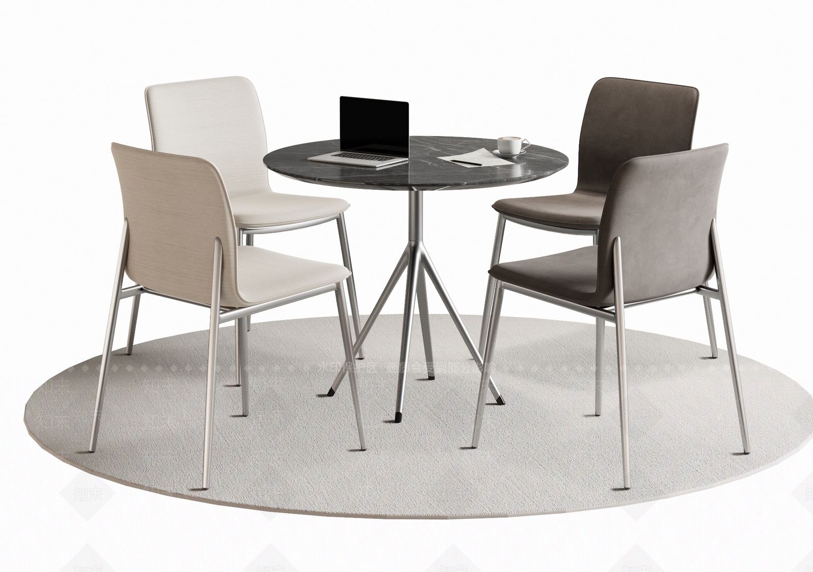 现代洽谈桌椅组合3D模型下载【ID:1209332401】