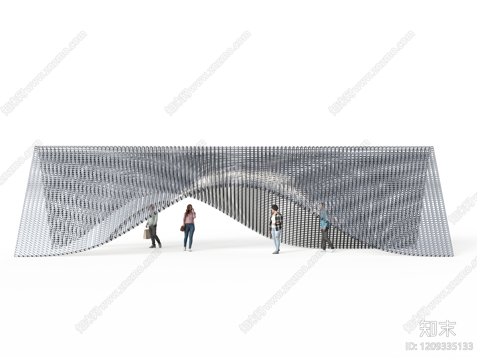 参数化设计城市广场装置3D模型下载【ID:1209335133】