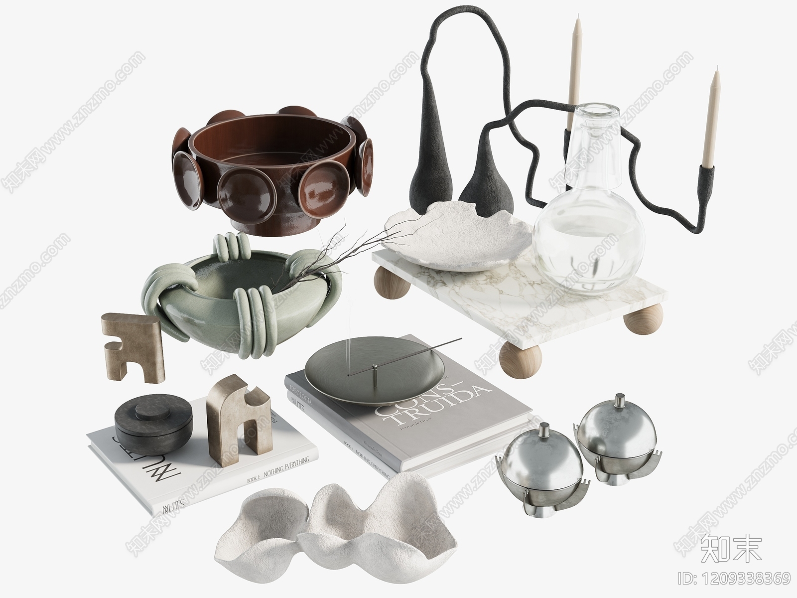 侘寂摆件组合3D模型下载【ID:1209338369】