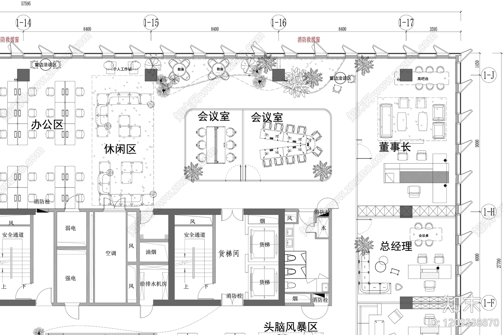 办公大堂cad施工图下载【ID:1209338870】