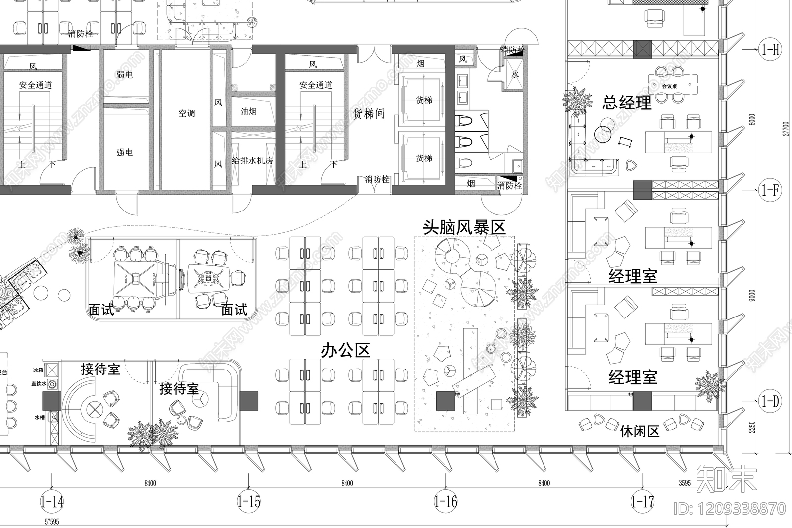 办公大堂cad施工图下载【ID:1209338870】