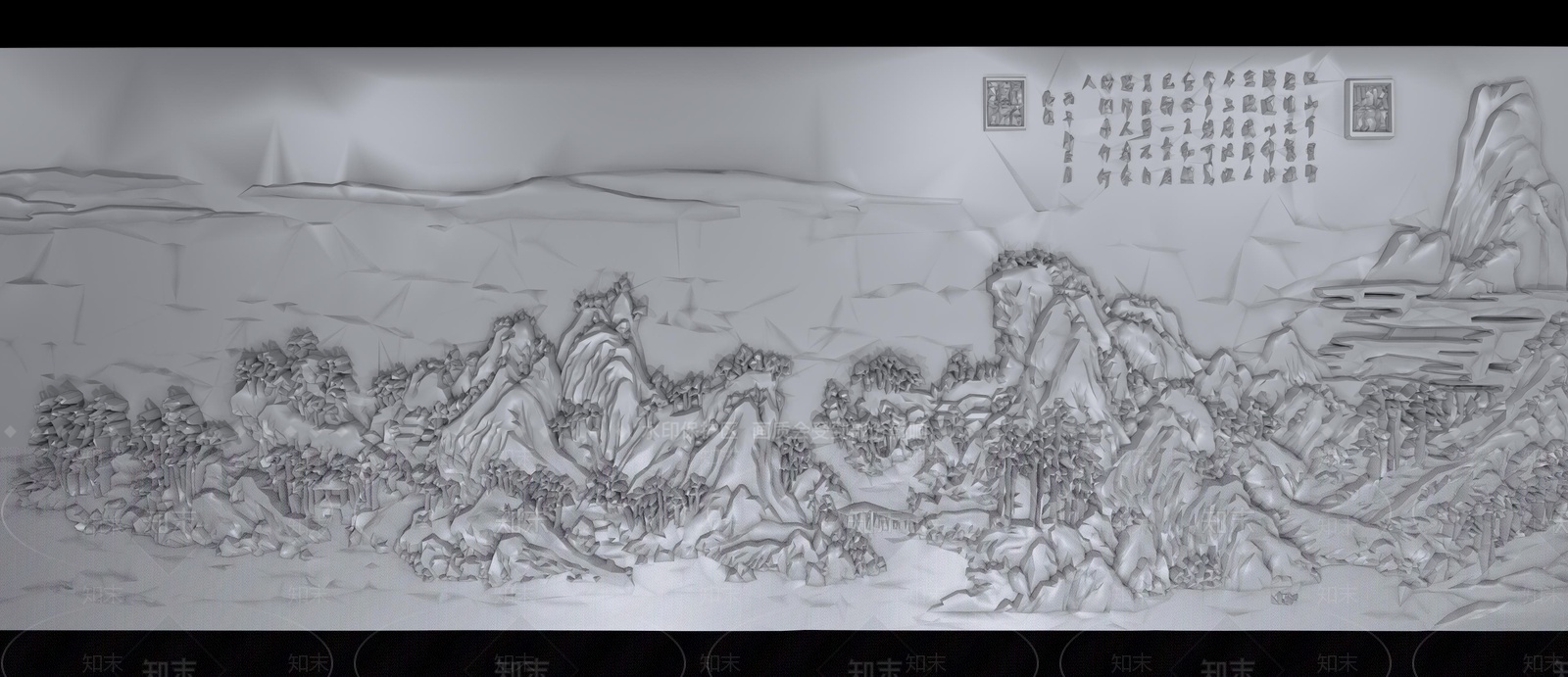 中式装饰浮雕壁画SU模型下载【ID:1209347980】