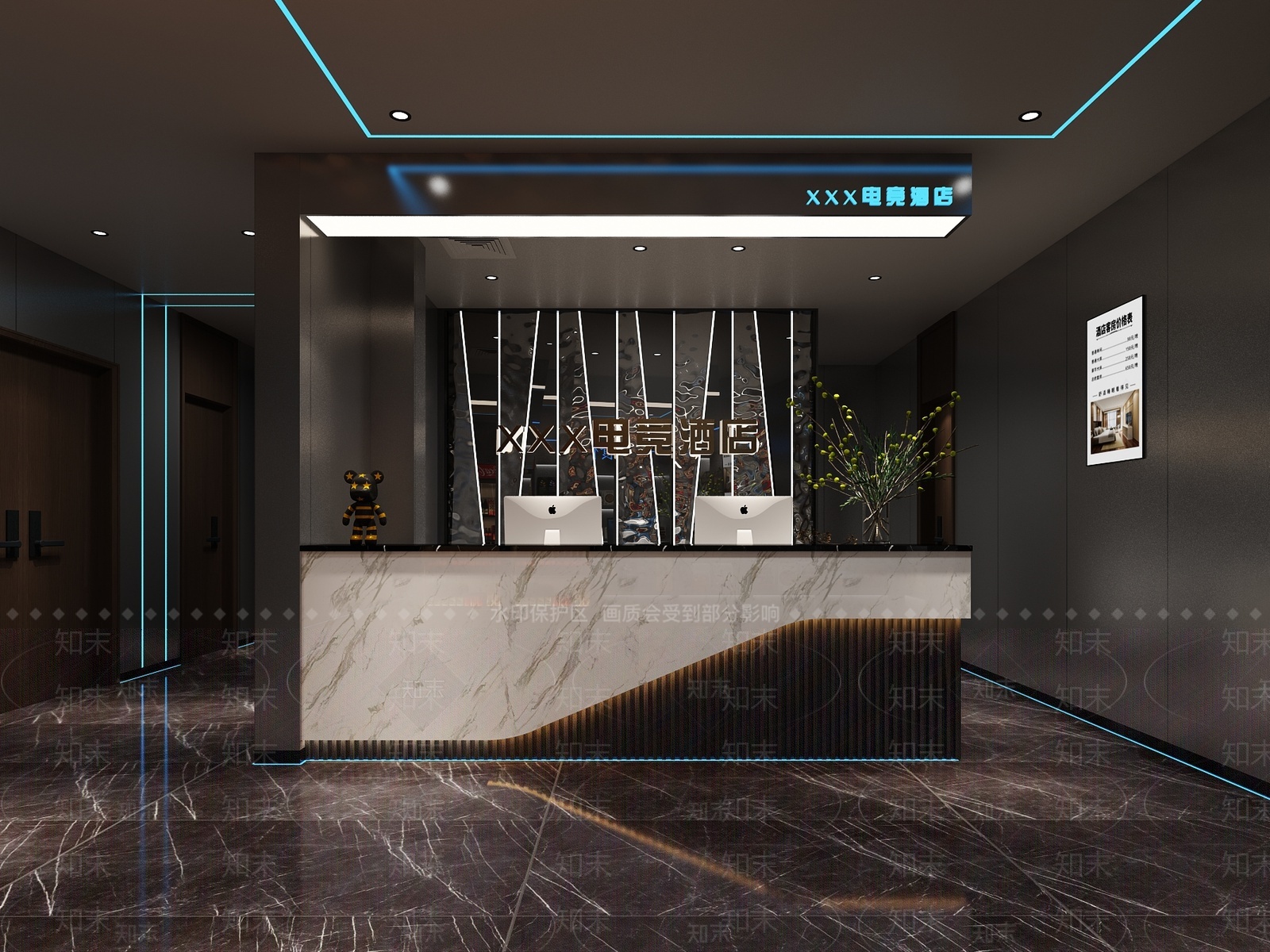 现代简约酒店3D模型下载【ID:1209357475】