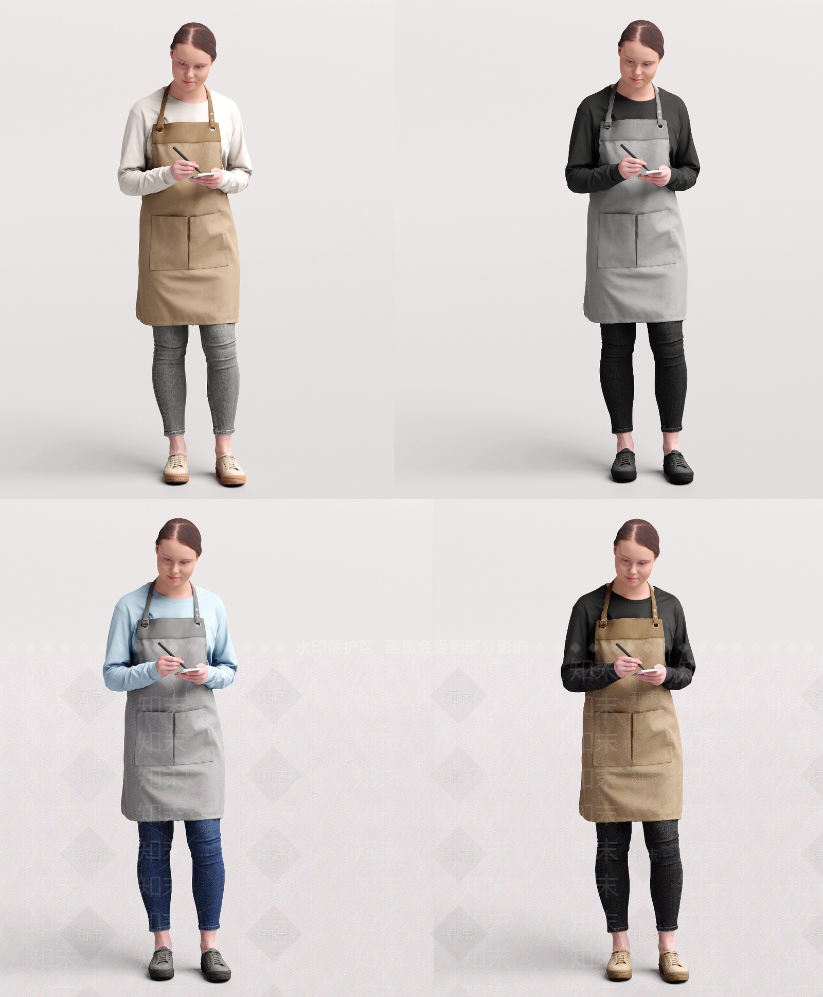 现代女服务员3D模型下载【ID:1209360766】