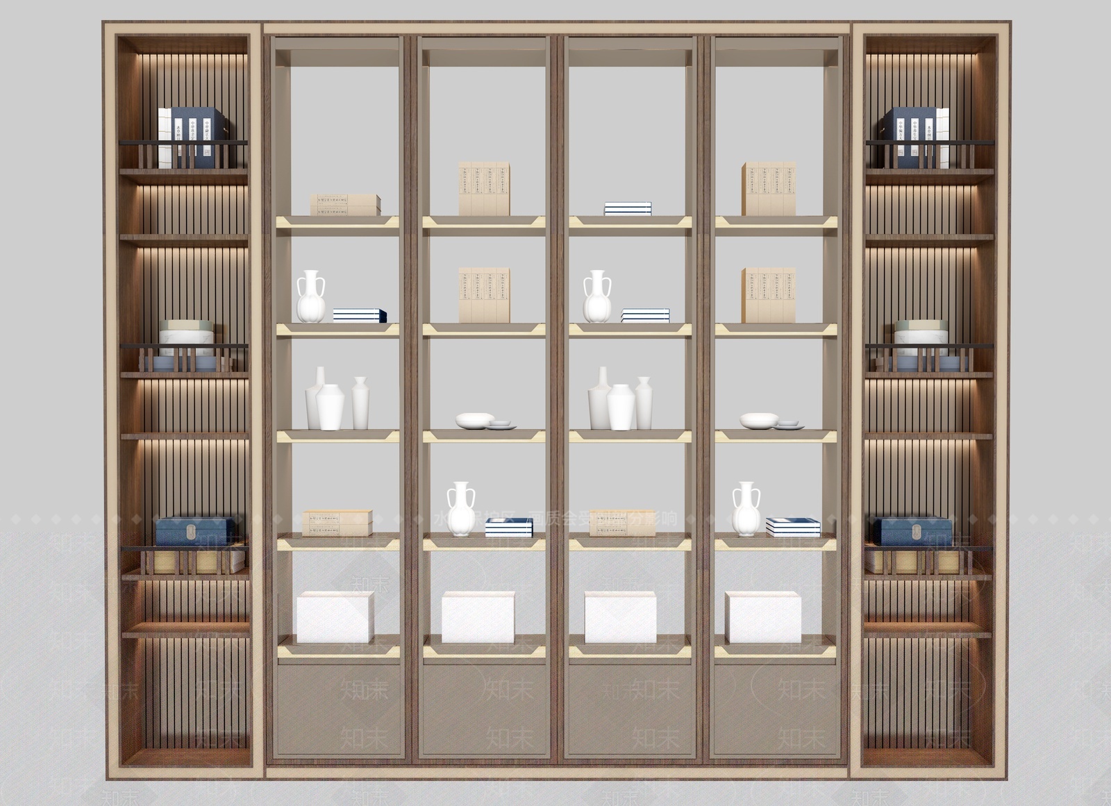 书柜3D模型下载【ID:1209366975】