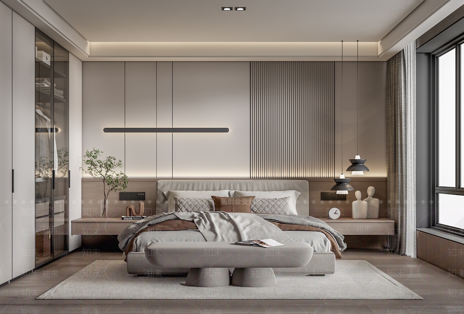 现代卧室SU模型下载【ID:1209370805】