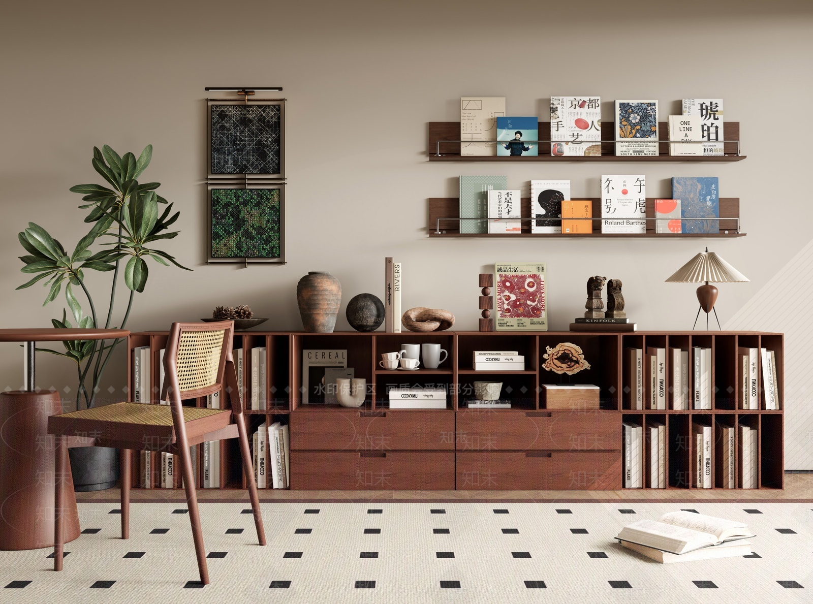 书柜3D模型下载【ID:1209379249】