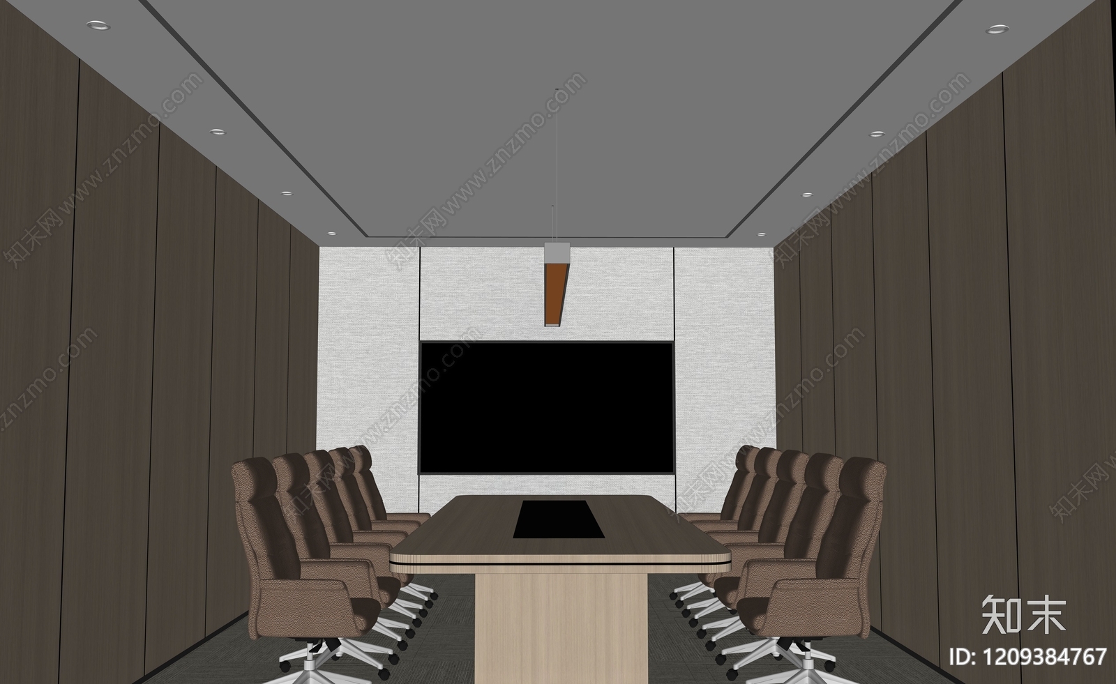 现代简约会议室SU模型下载【ID:1209384767】