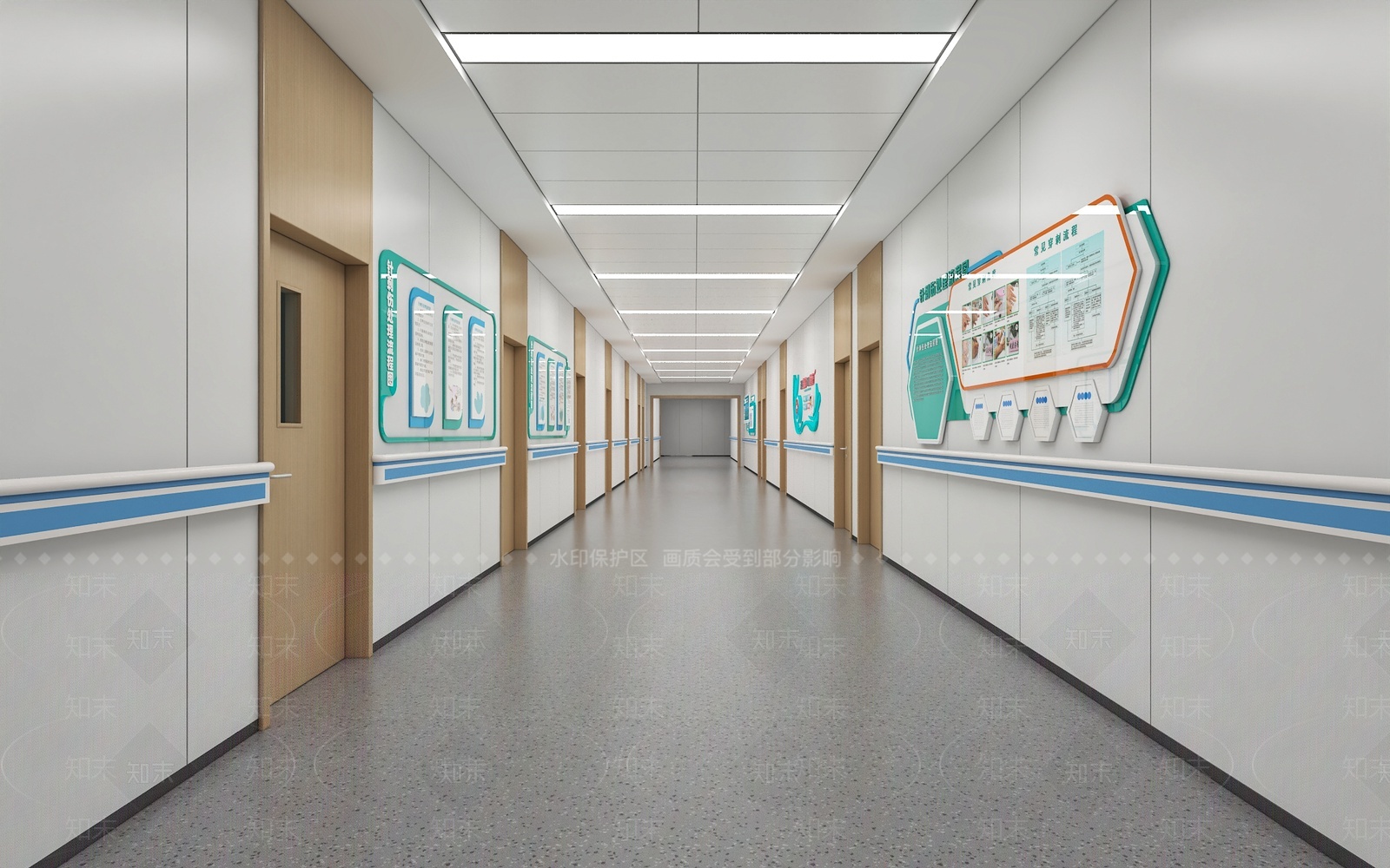 现代医院过道3D模型下载【ID:1209386832】