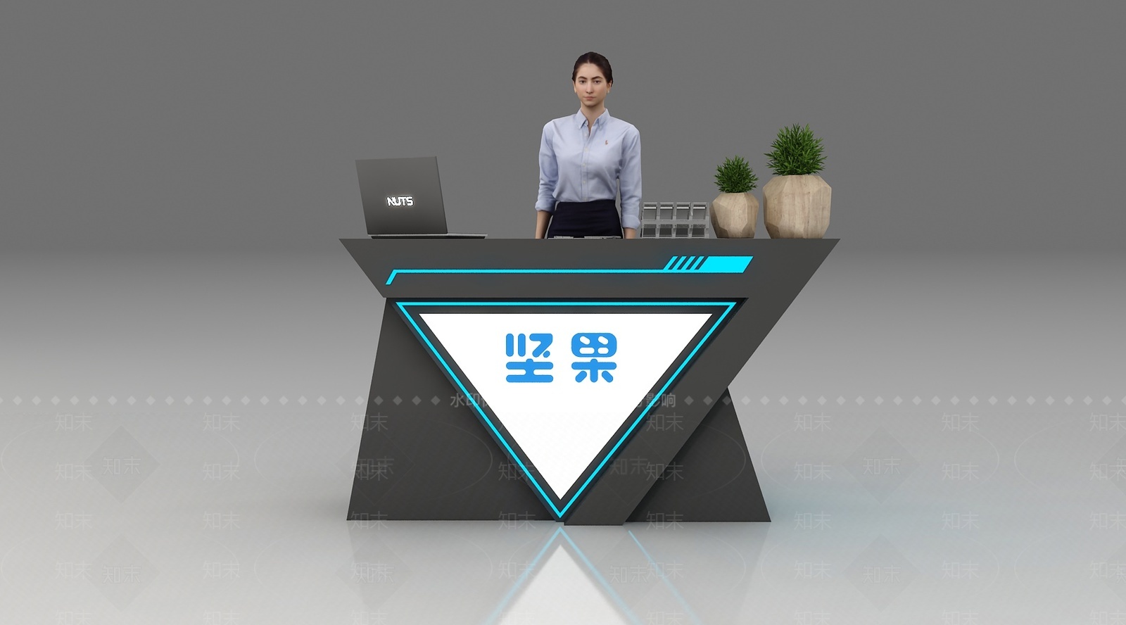 现代接待台3D模型下载【ID:1209388641】