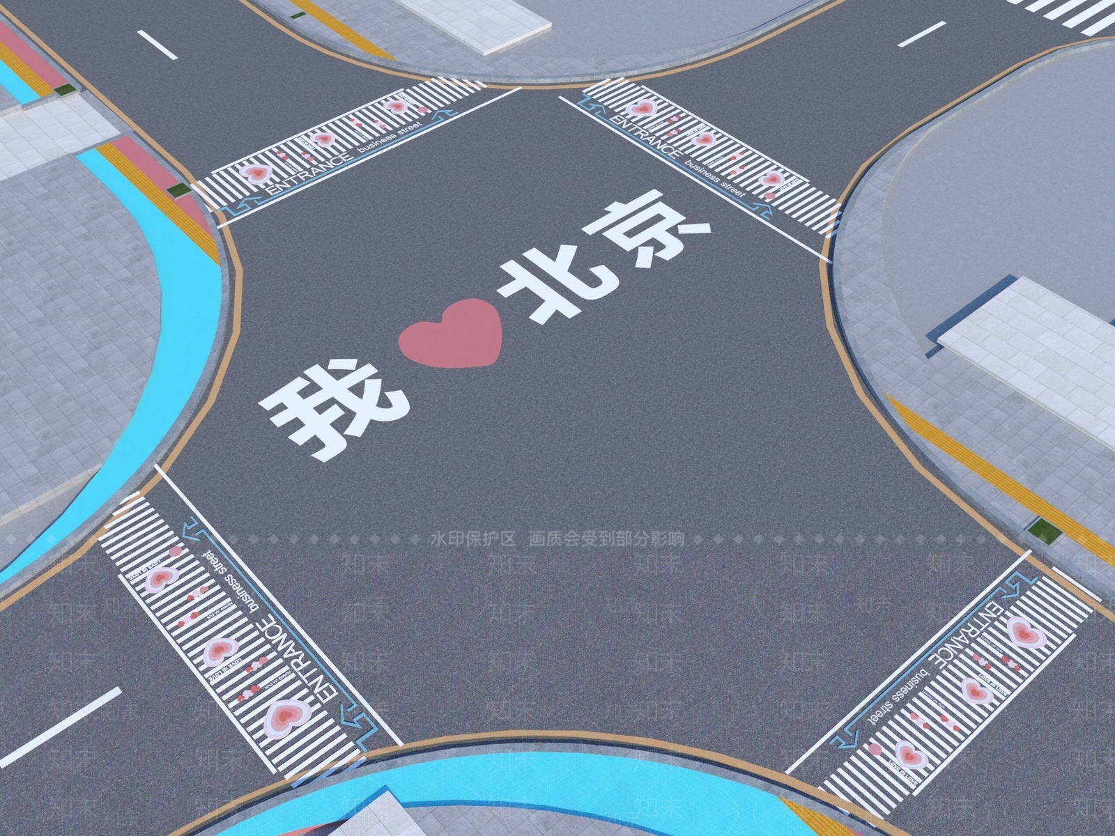 现代创意斑马线设计3D模型下载【ID:1209397411】