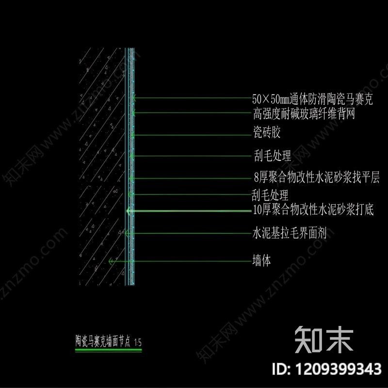 墙面节点cad施工图下载【ID:1209399343】
