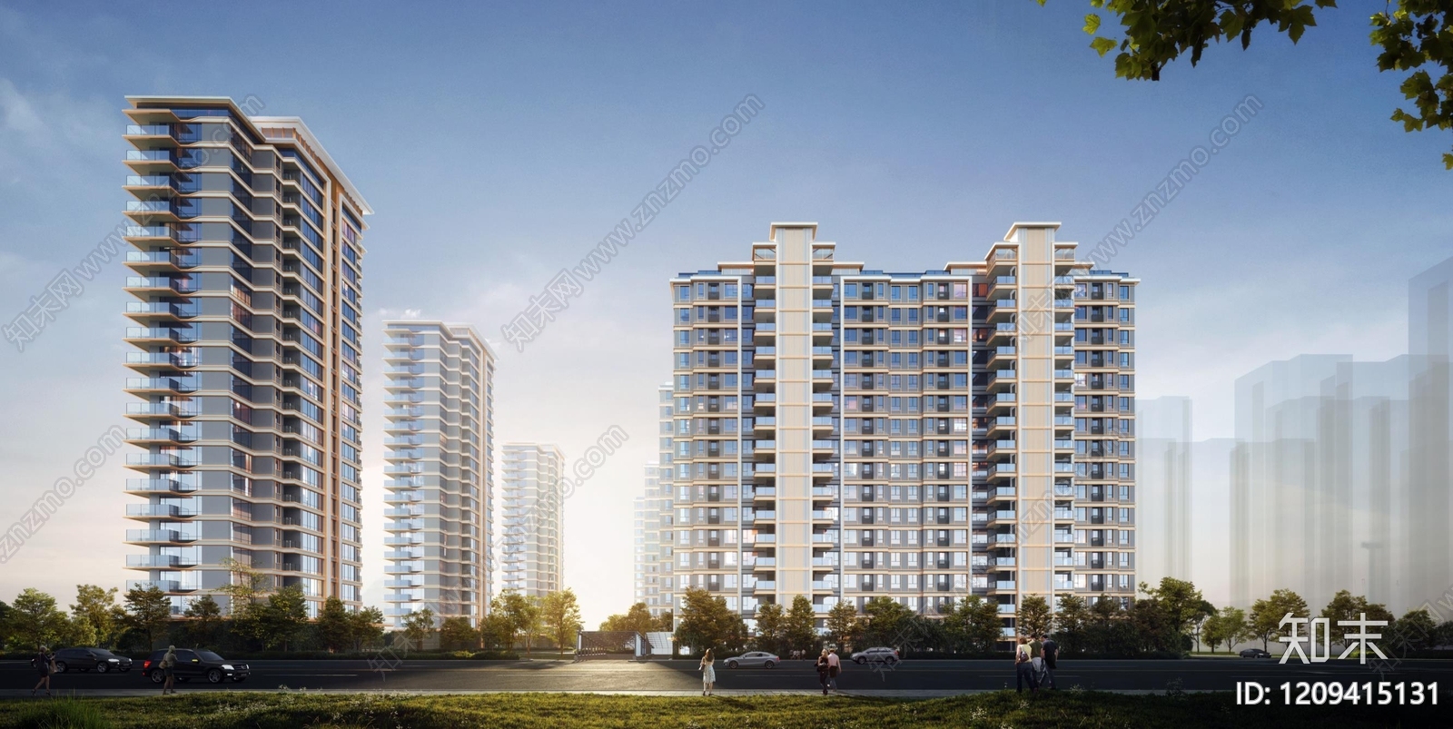 现代轻奢小区建筑下载【ID:1209415131】