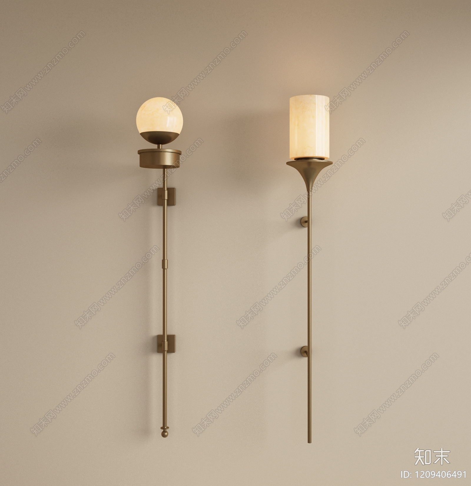 中古风长条壁灯3D模型下载【ID:1209406491】