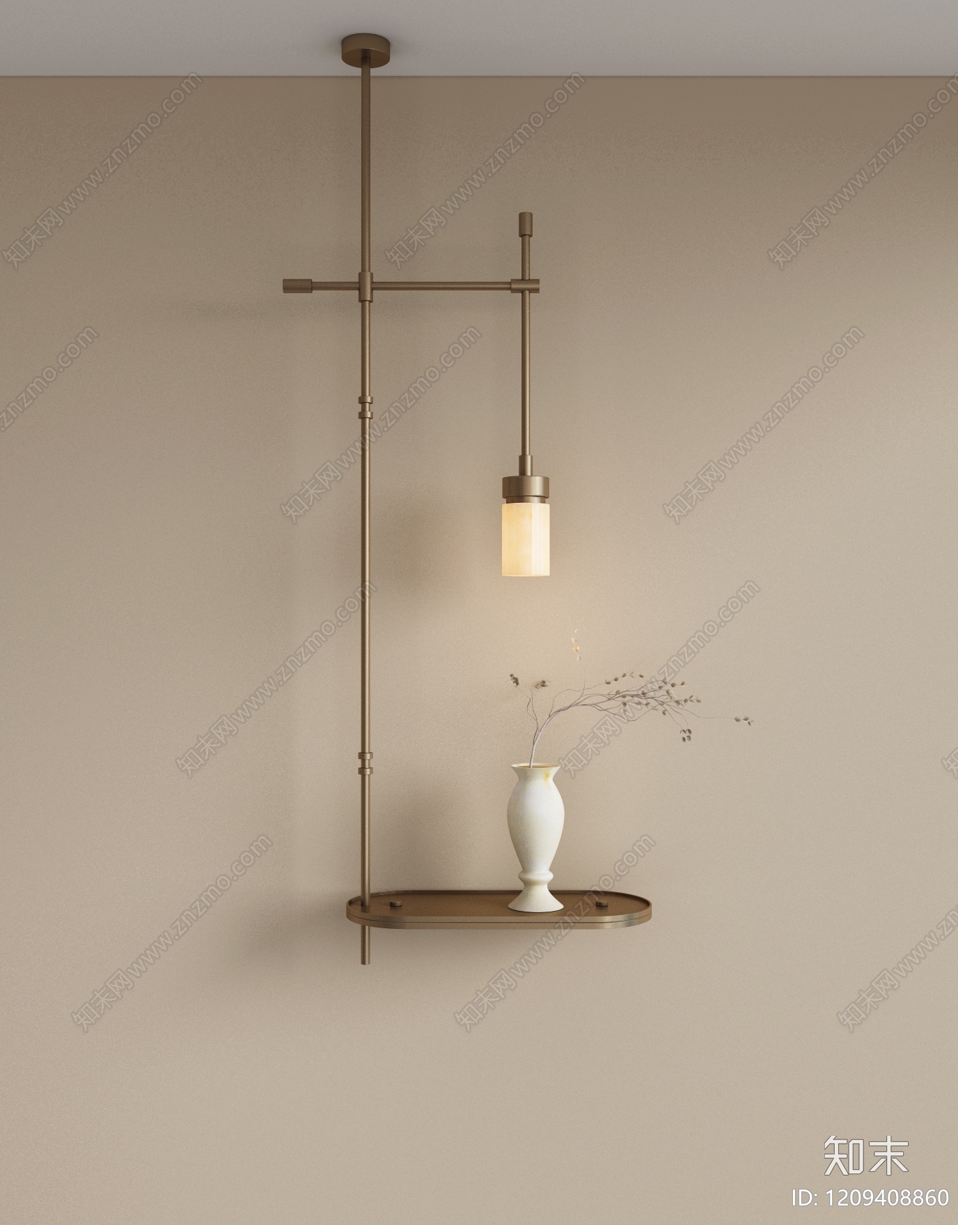 奶油风床头吊灯3D模型下载【ID:1209408860】