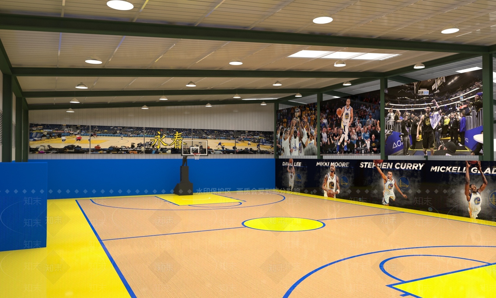 现代室内篮球场3D模型下载【ID:1209430032】