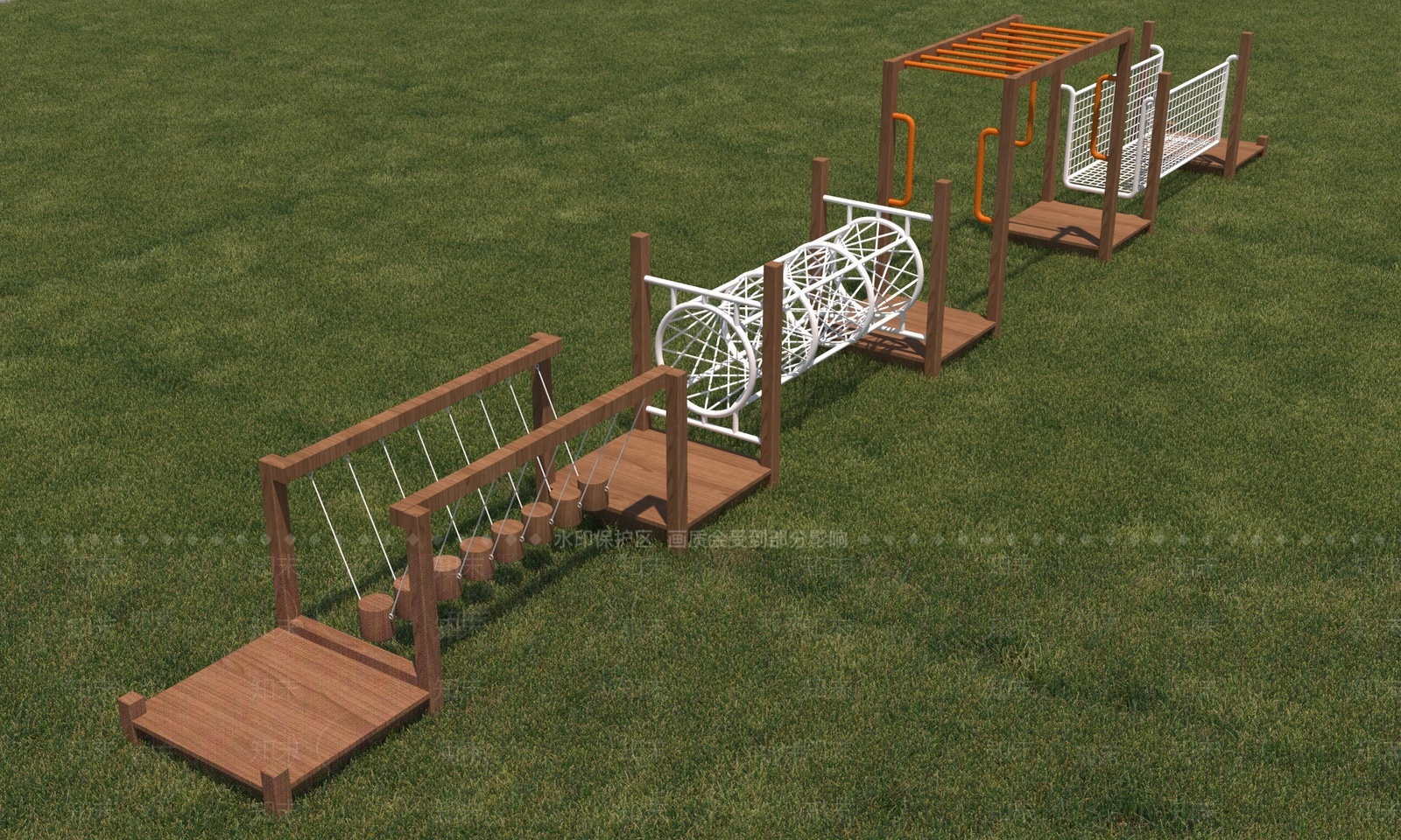 现代公园游乐设施3D模型下载【ID:1209430293】