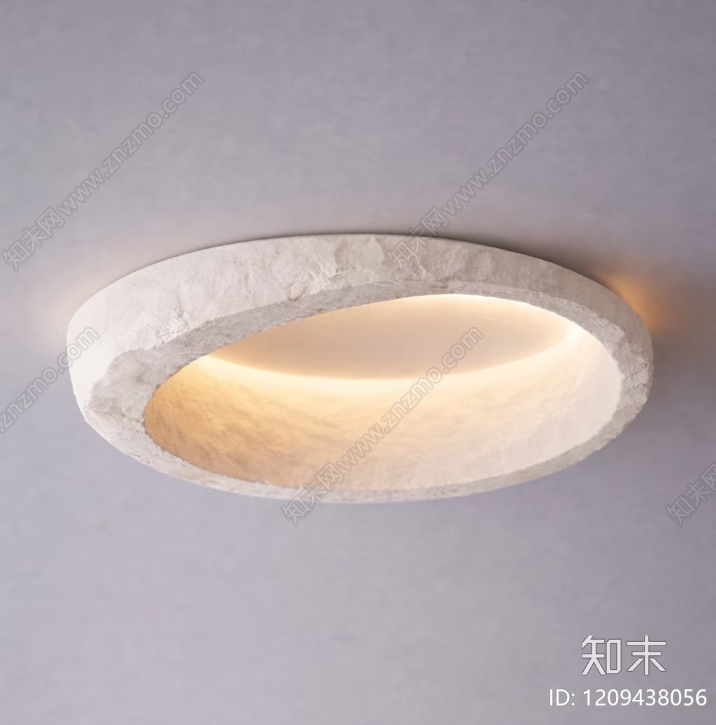 侘寂风吸顶灯3D模型下载【ID:1209438056】