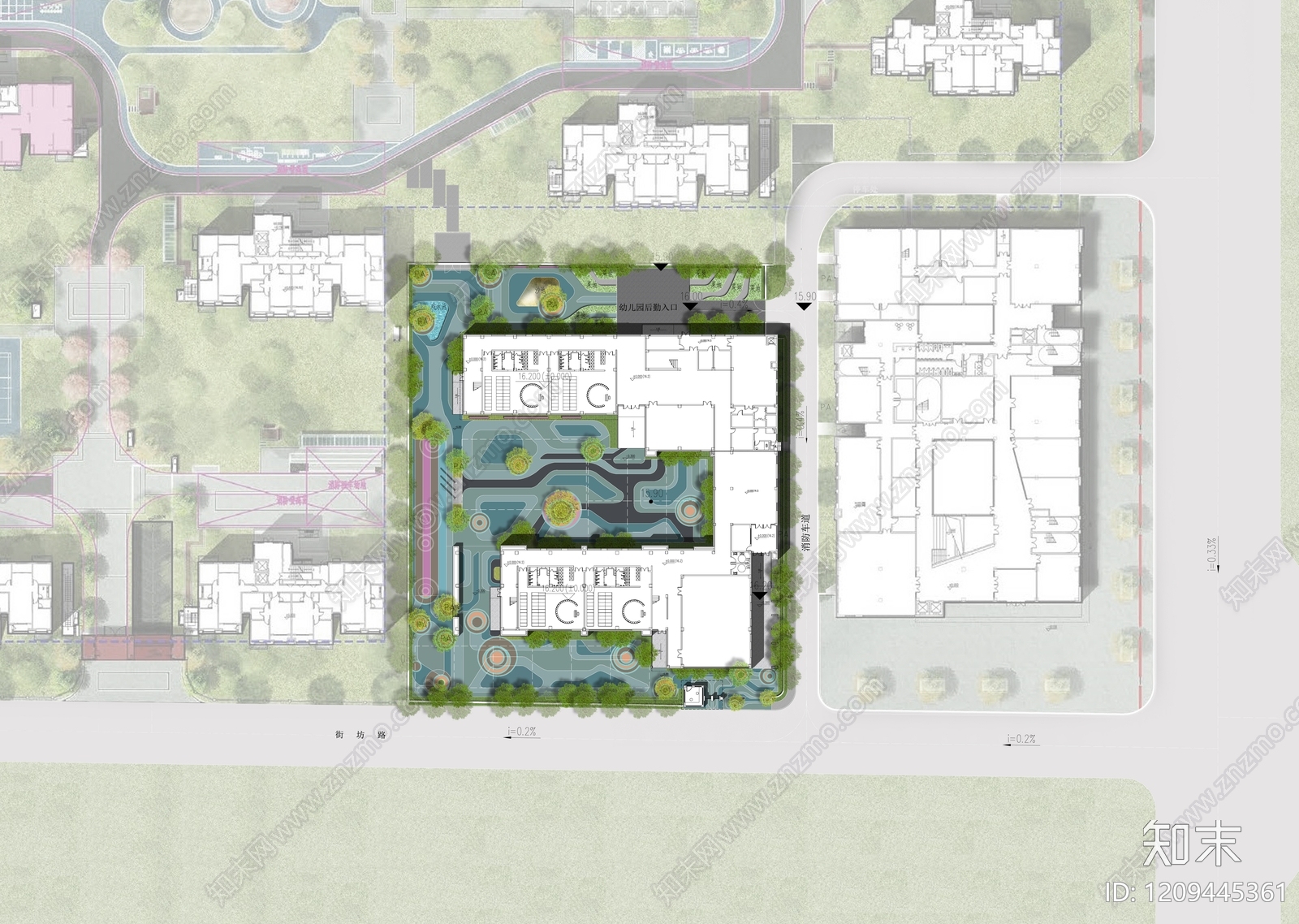 现代幼儿园建筑施工图下载【ID:1209445361】