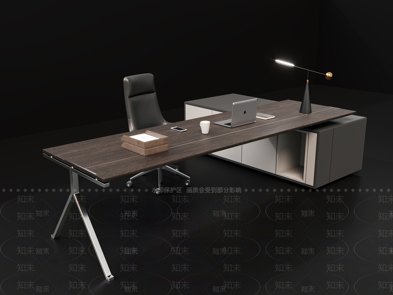 现代书桌椅组合3D模型下载【ID:1209446551】