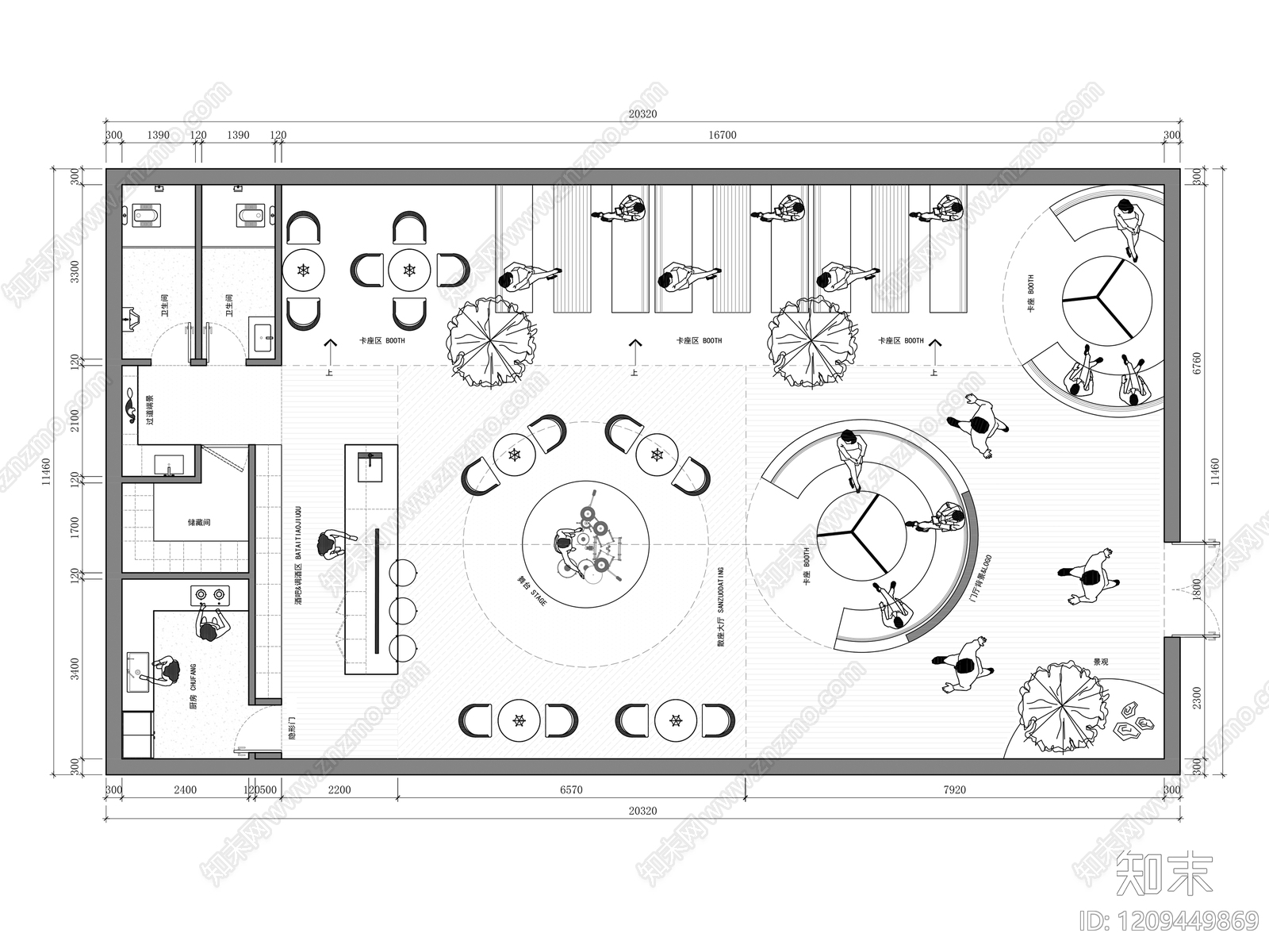 现代酒吧施工图下载【ID:1209449869】