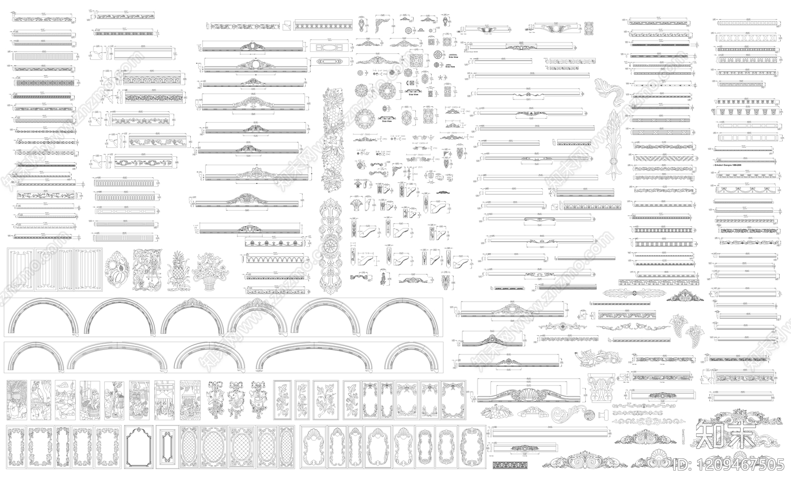 雕花施工图下载【ID:1209467505】