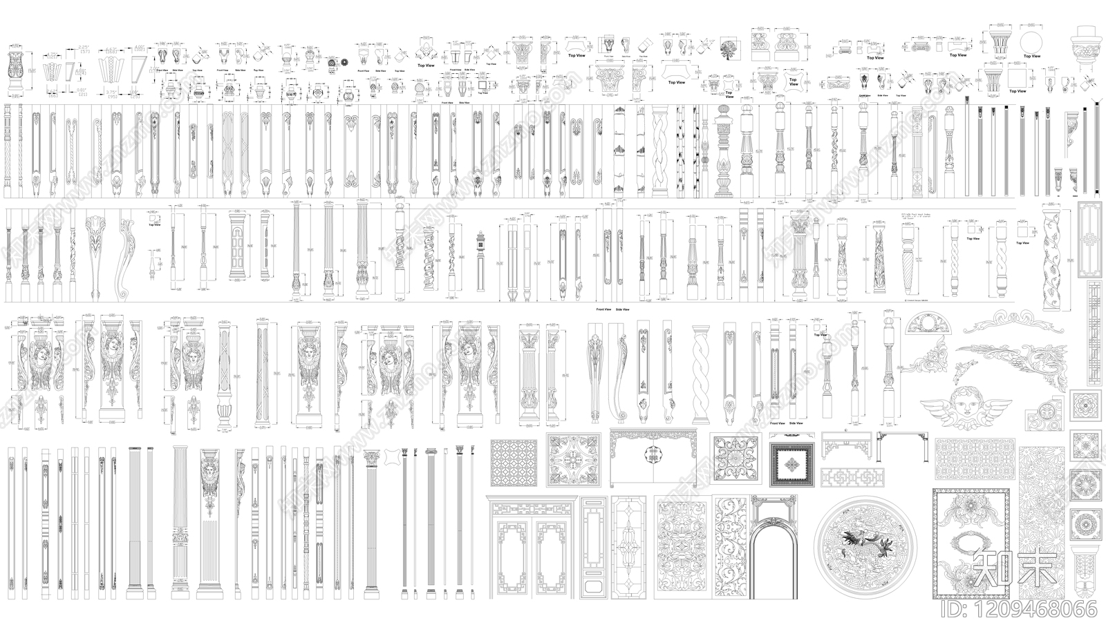 雕花施工图下载【ID:1209468066】